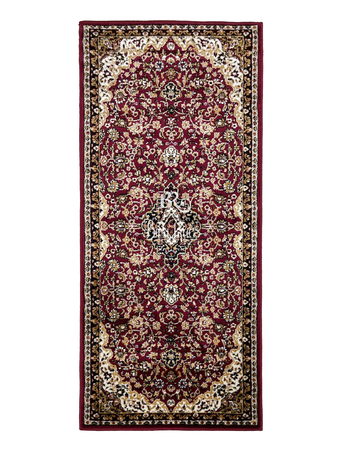 Red Persian Polypropylene Woven Rug.
 Size : 2.6 ft width x 6.6 ft length
 (80 cm x 200cm)