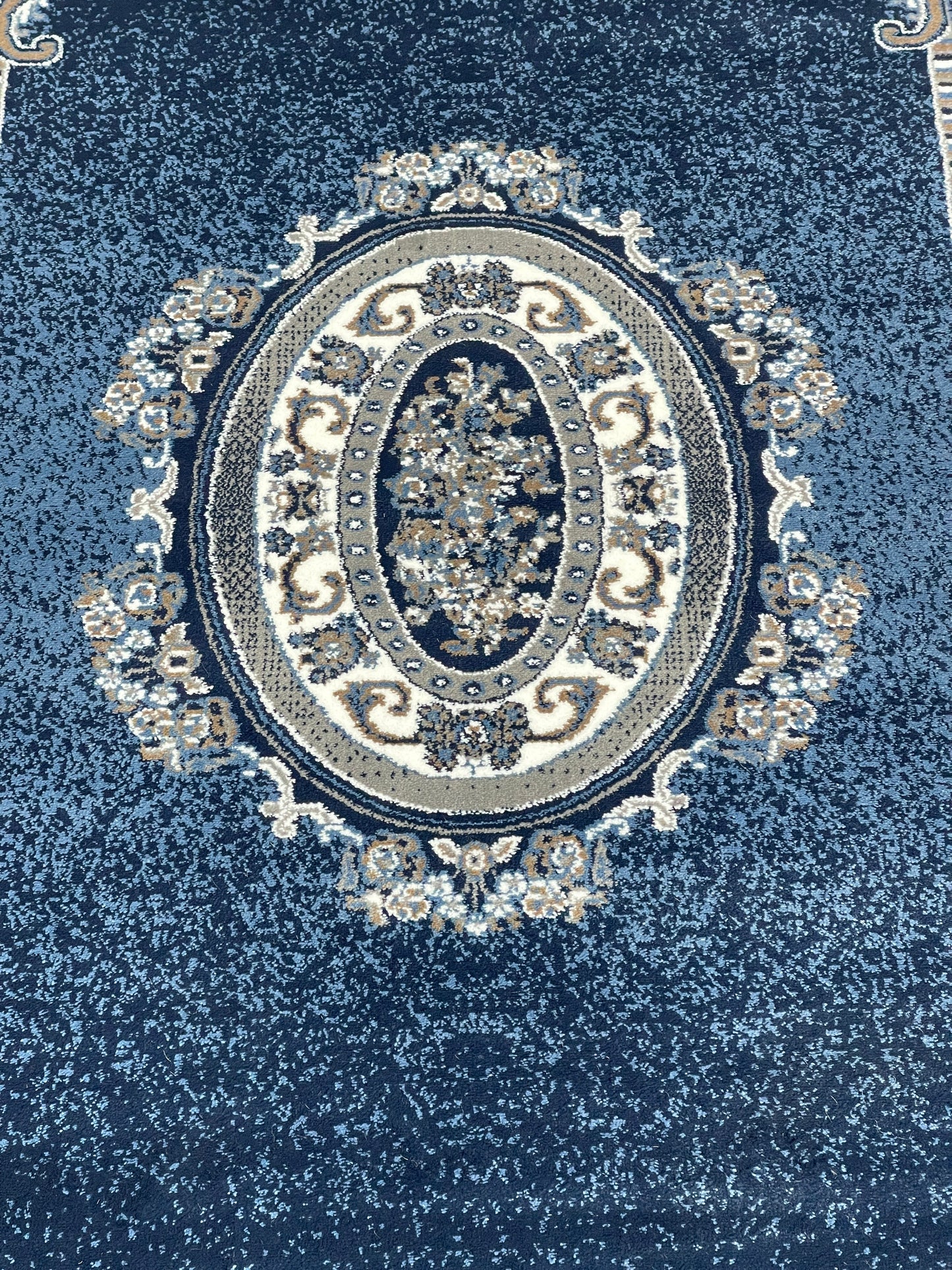 Versace Polypropylene Rug,back woven(Article-22-Dark Blue)
Size : 5ft width  x 7.3ft length (150cm x 220cm)