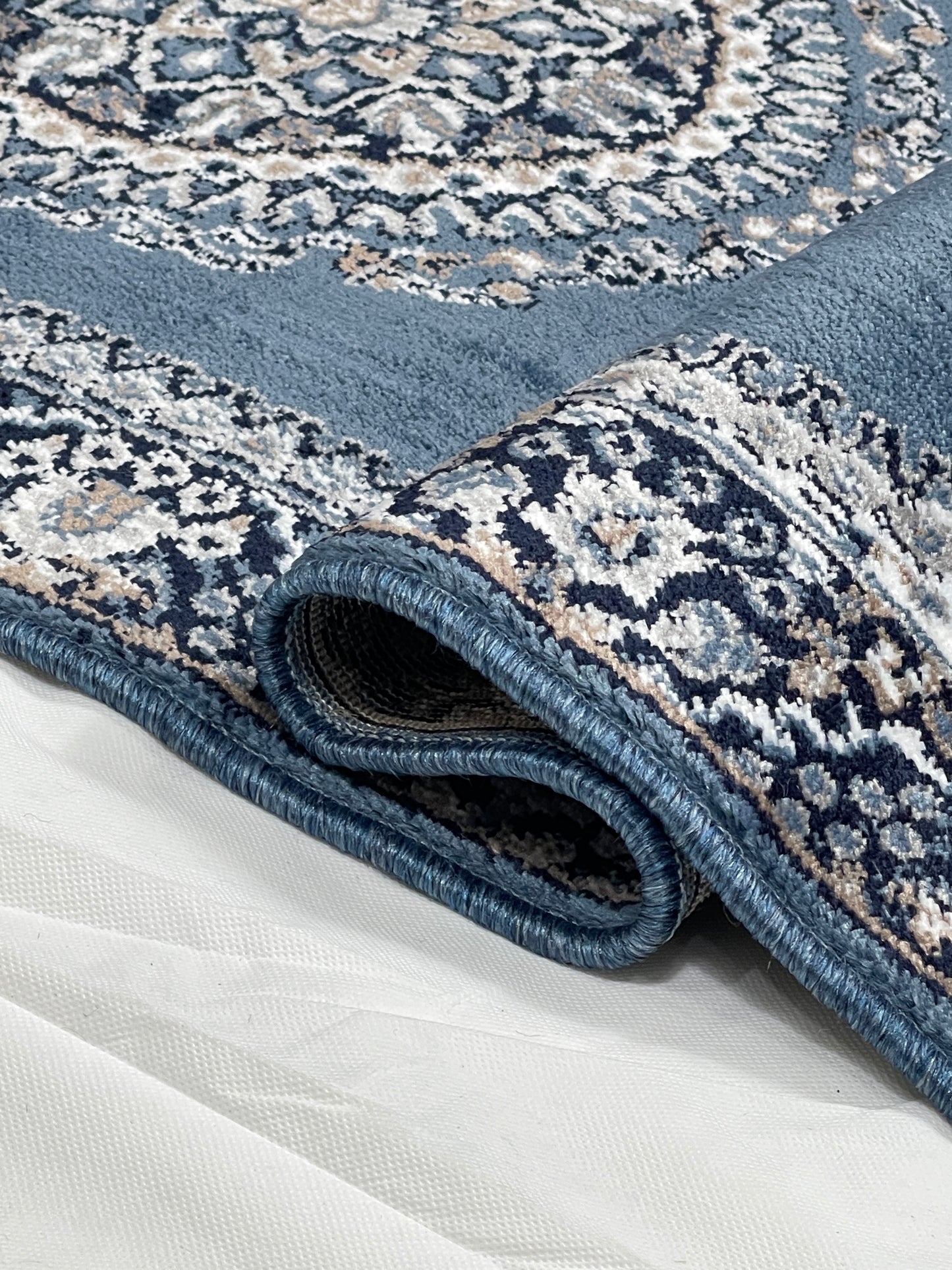 Blue Persian Polypropylene Woven Runner.
Size : 2.6 ft width x 6.6 ft length