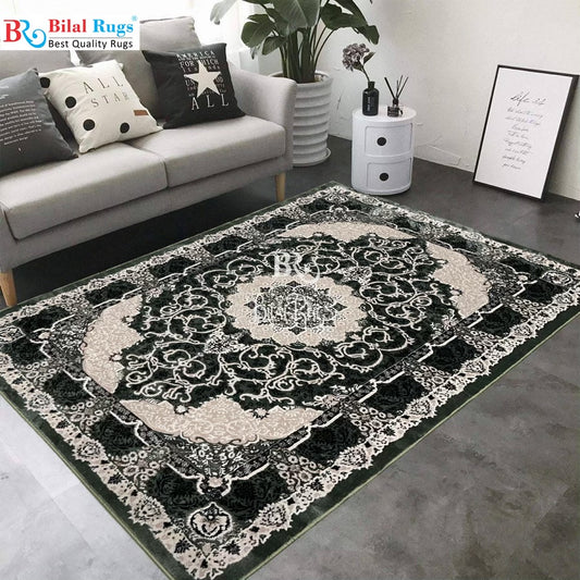 Turkish Polypropylene Silk.(Article-1679-Green ) Size : 5ft width  x 7.3ft length (150 cm x 220cm)