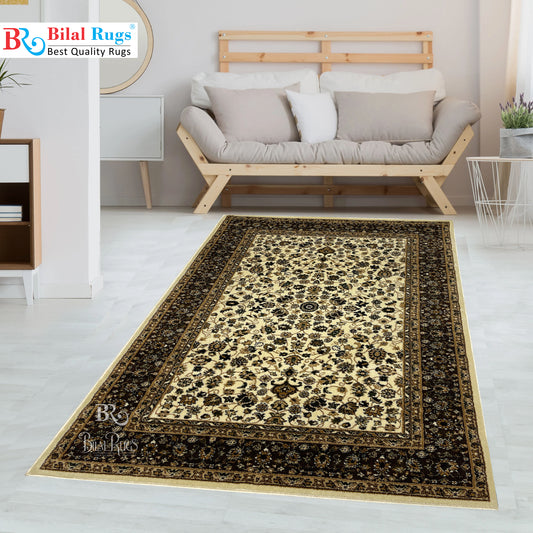 Persian Polypropylene Rug,back woven(Article-140-Off White)
Size : 5ft width  x 7.3ft length (150cm x 220cm)