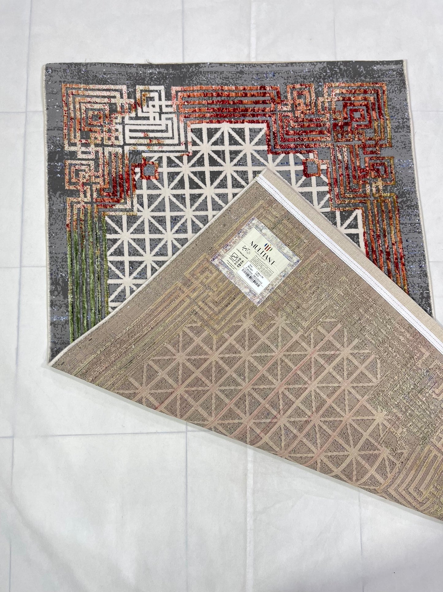 Irani viscose Rug , Woven Back Article-313-Multi Size : 3 ft width x 5 ft length (100 cm x 150cm)