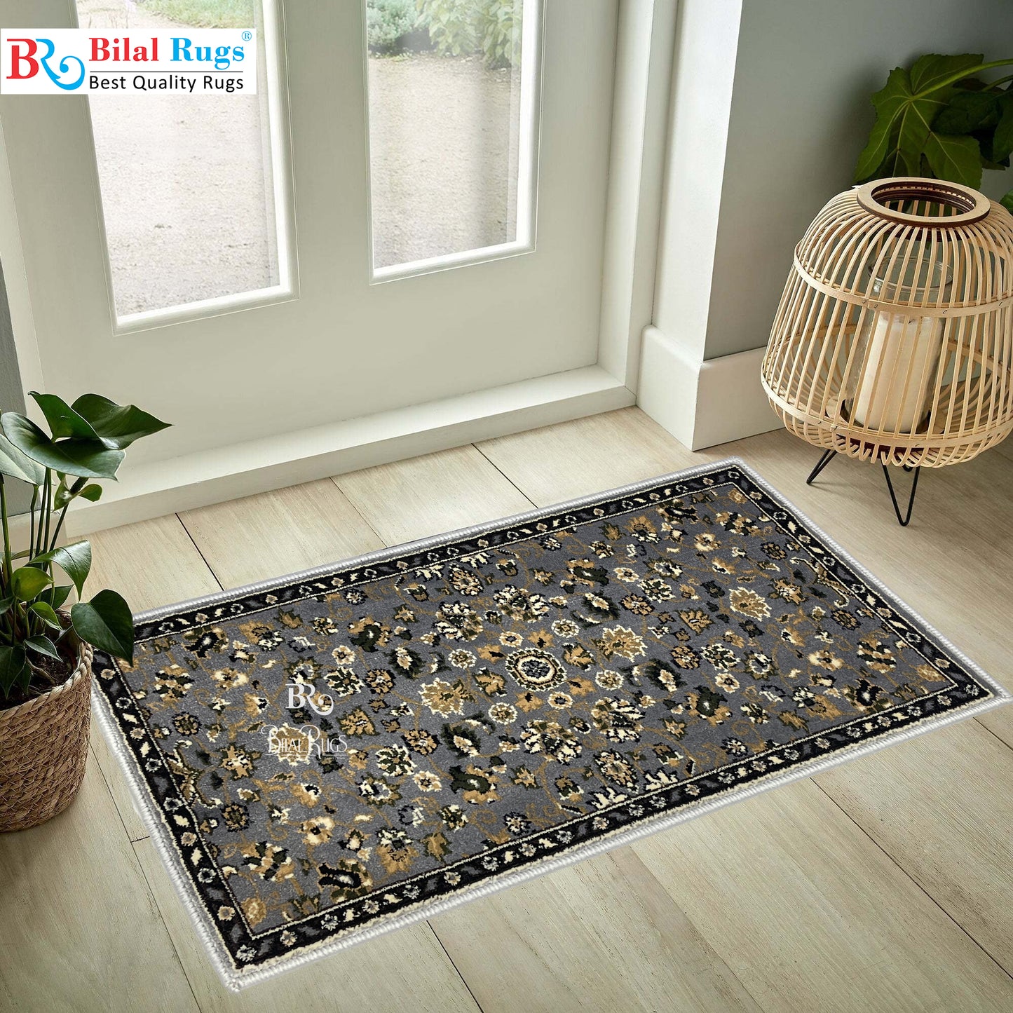 Grey  Polypropylene Woven Door Mat.
Size : 40 cm x 75 cm