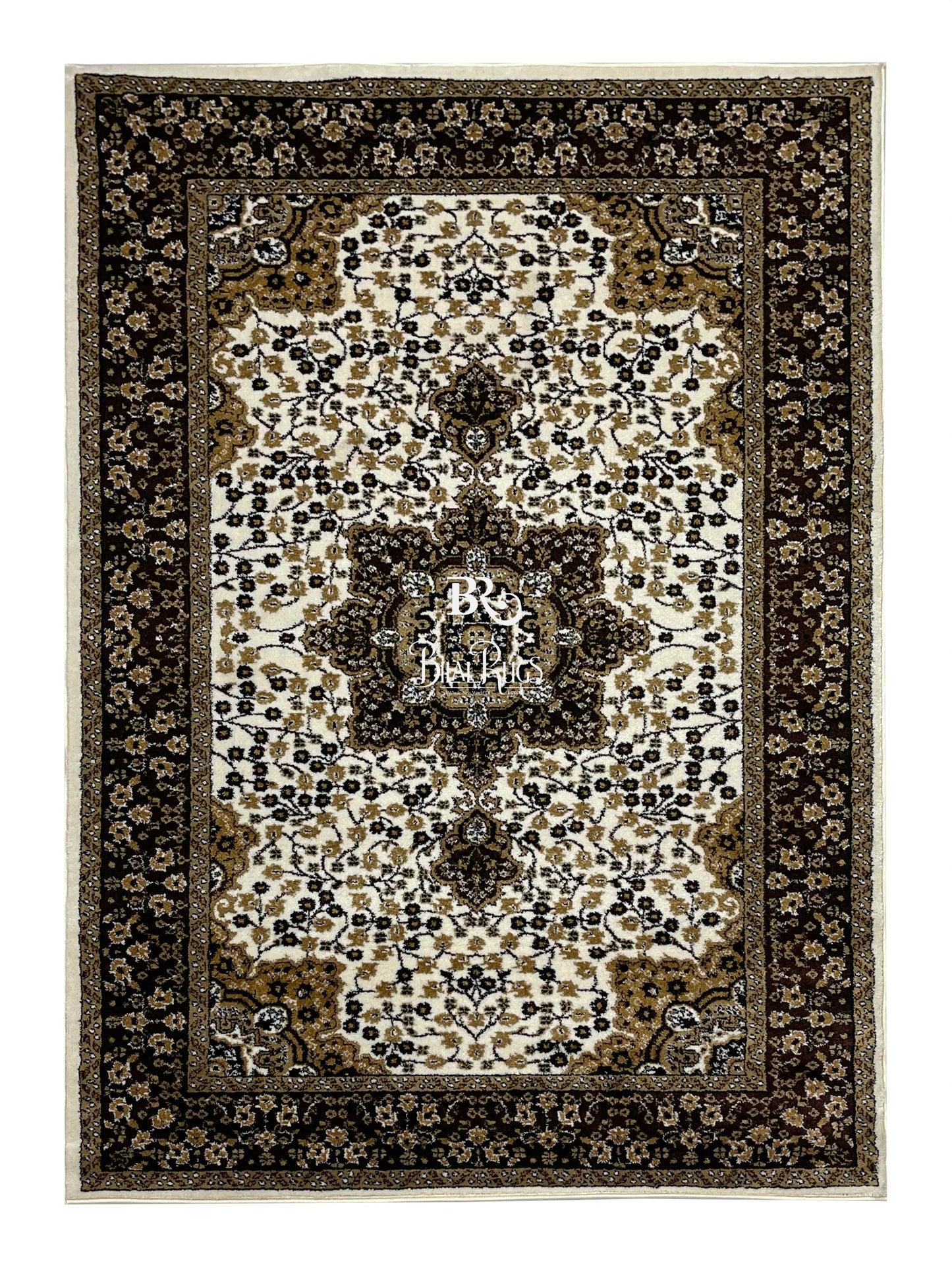 Persian Polypropylene Rug,back woven(Article-55-Off white)
Size : 5ft width  x 7.3ft length (150cm x 220cm)