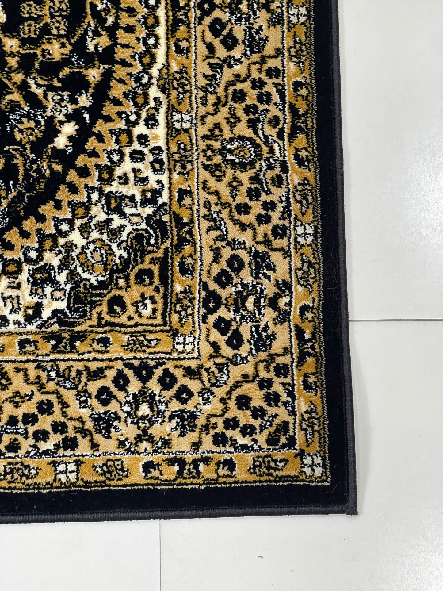 Persian polypropylene Rug,back woven(Article-22-Black)