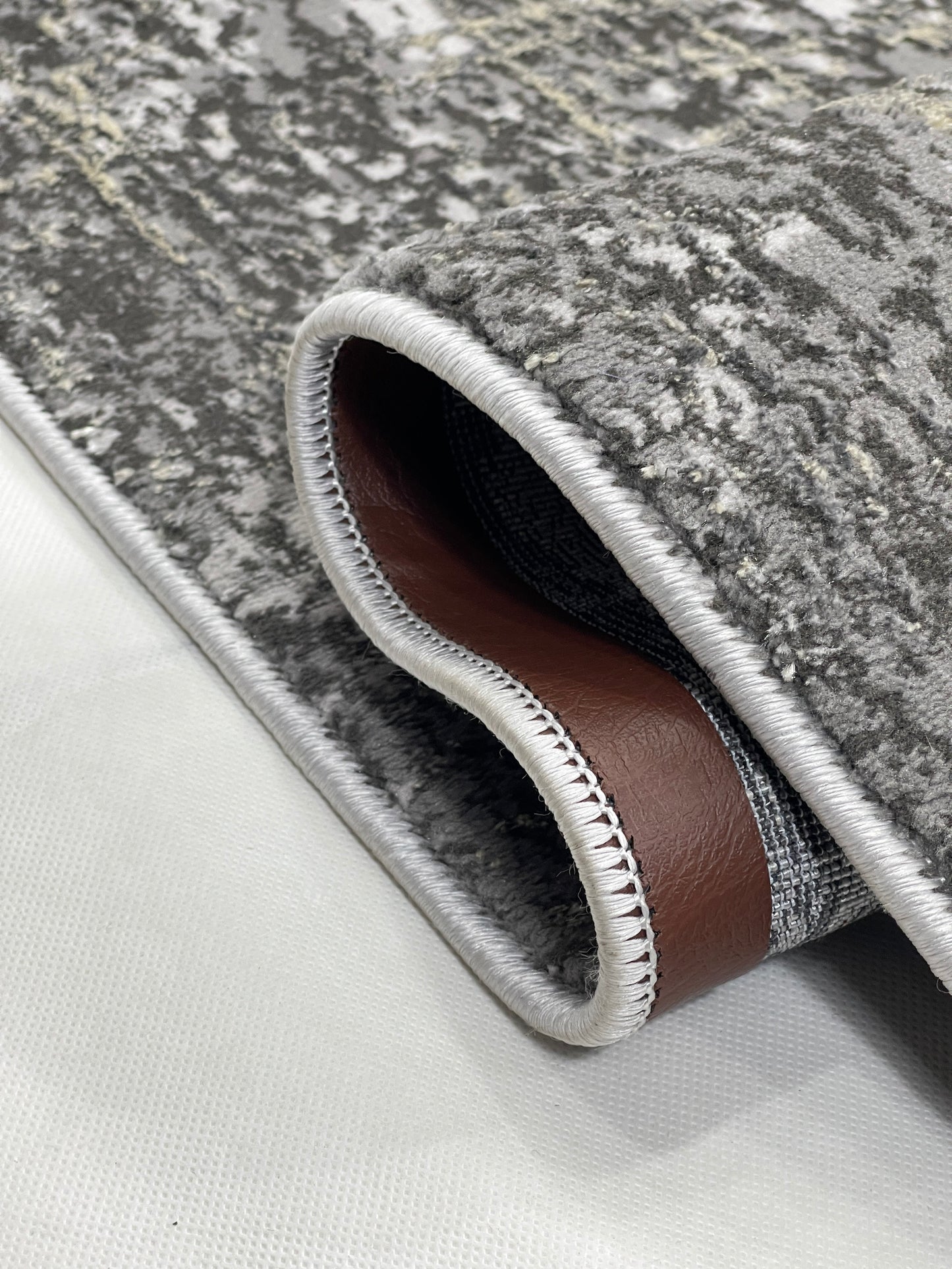 New Turkish Silk (Surya A)  Size: 6.6 ft width x 9.6 ft length (200cm x 290cm) Article -609- Dark Grey