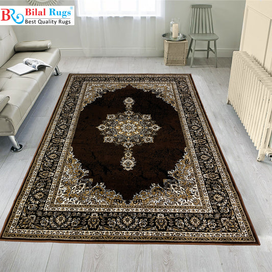 Persian polypropylene Rug,back woven(Article-45-Brown )