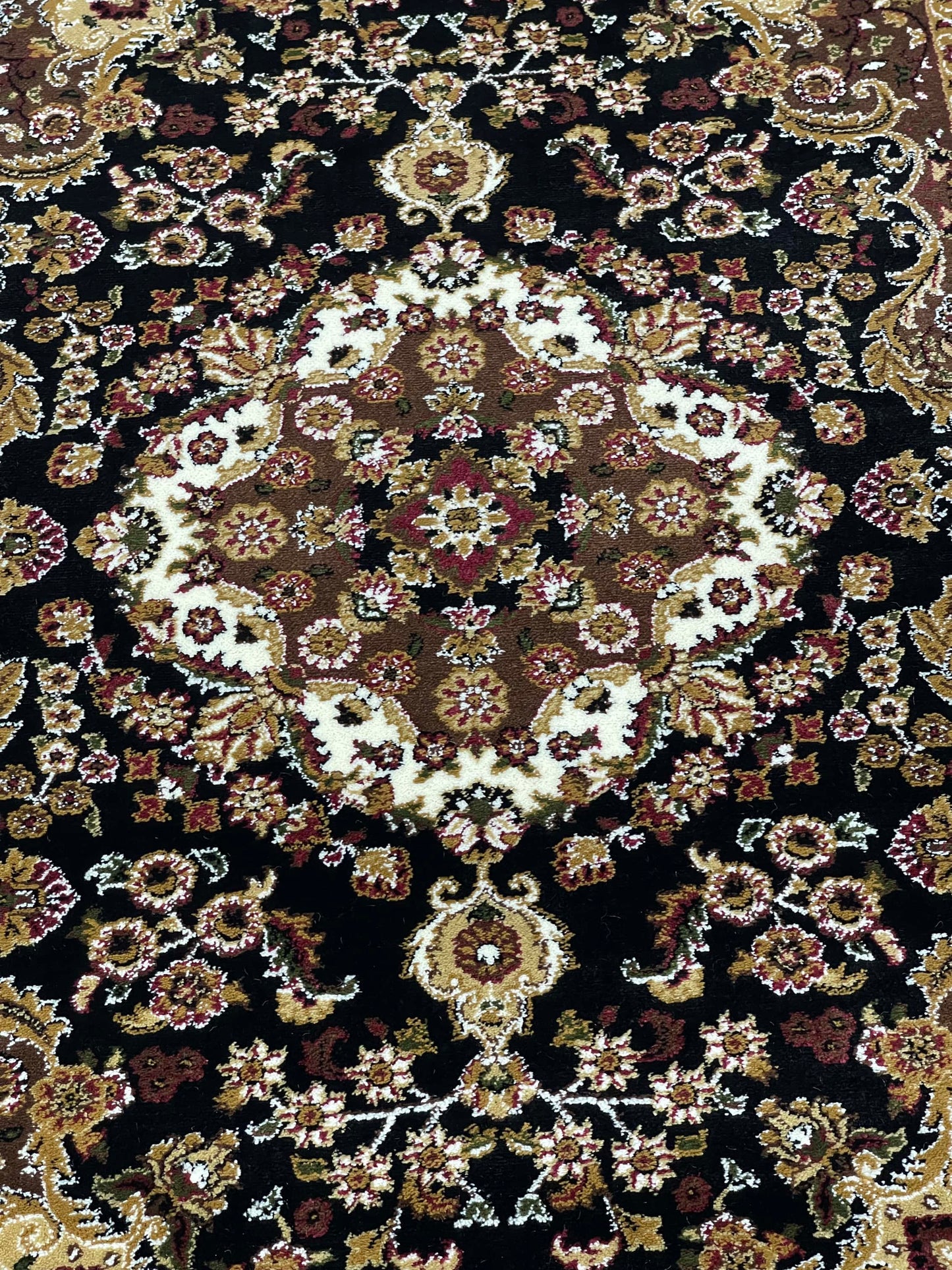 Persian polypropylene Rug,back woven(Article-37-Black)