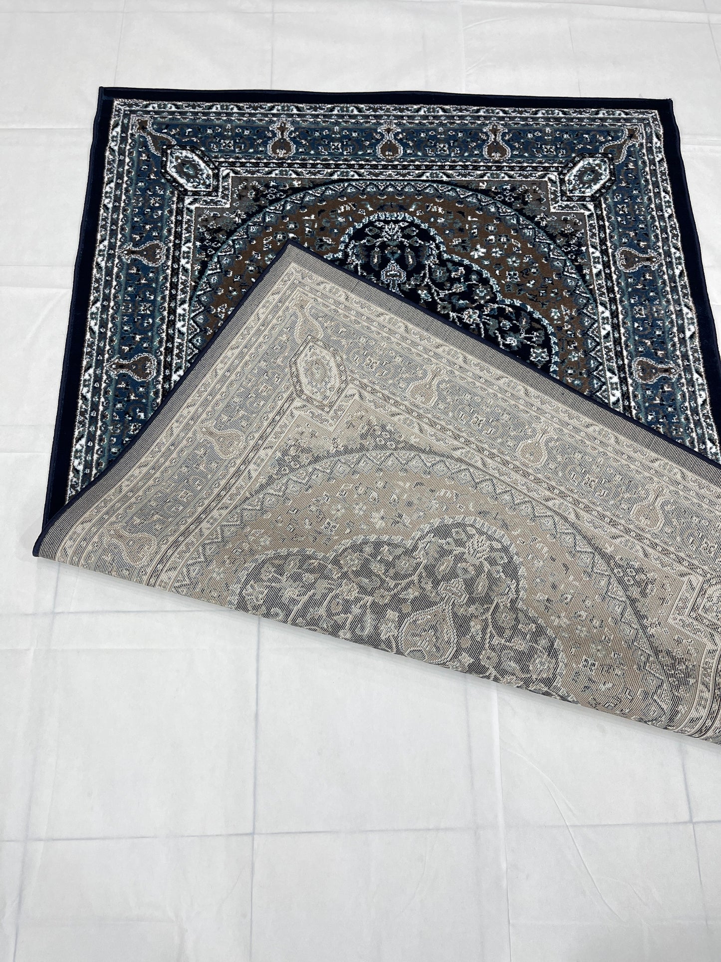 Persian  Polypropylene Rug,back woven(Article-23-Dark Blue)
Size : 5ft width  x 7.3ft length (150cm x 220cm)