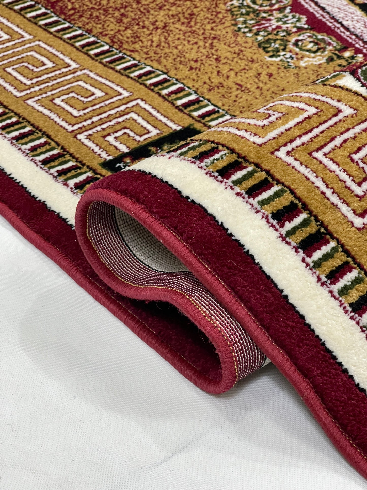 Versace Polypropylene Rug,back woven(Article-75-Red)