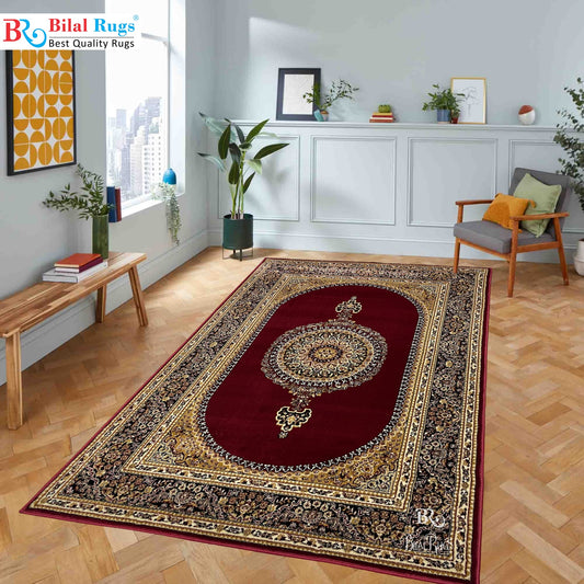 Persian polypropylene Rug,back woven(Article-22-Red)