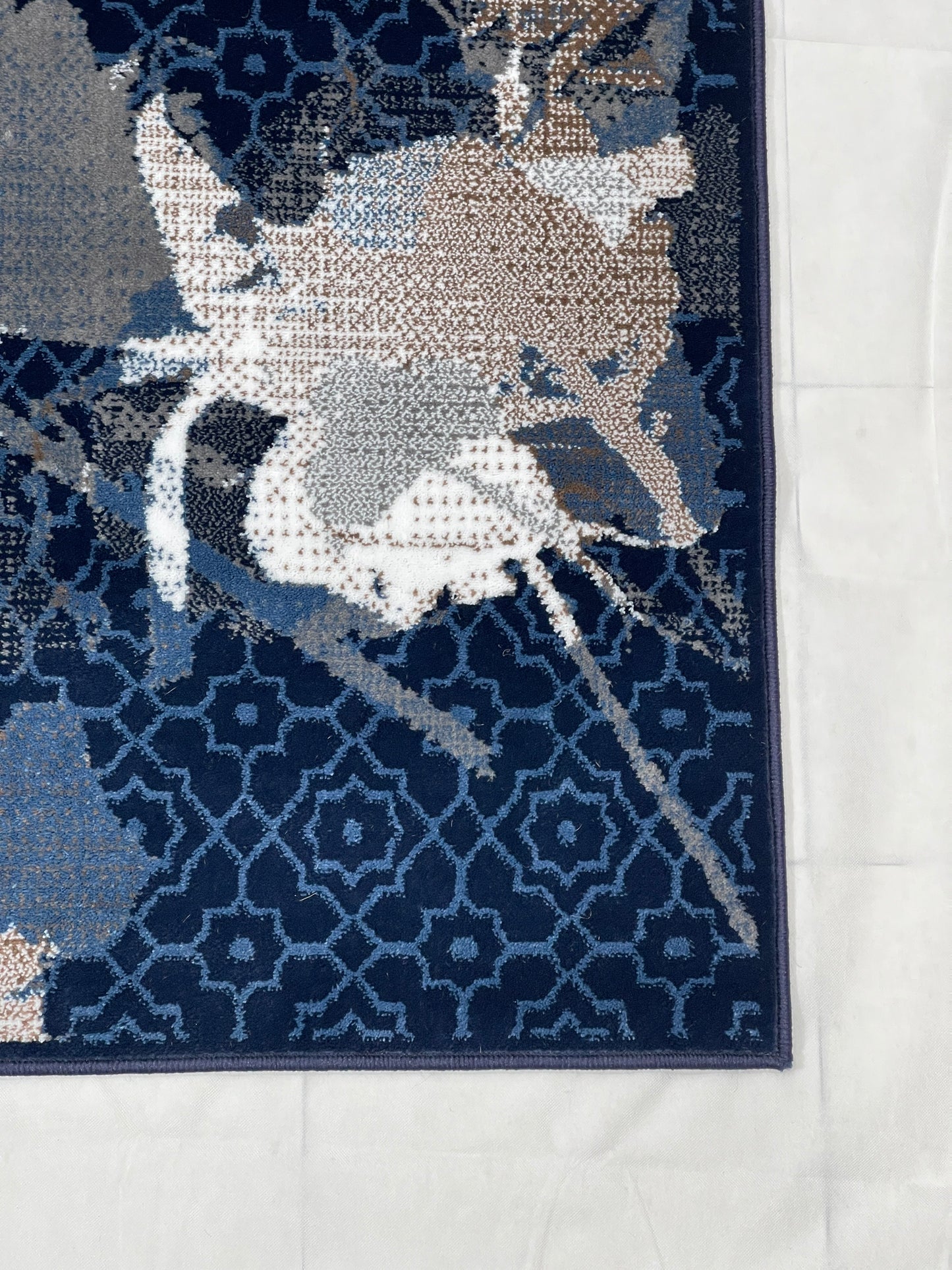 Modern polypropylene Rug,back woven(Article-1412-Dark Blue)
Size : 5ft width  x 7.3ft length (150cm x 220cm)