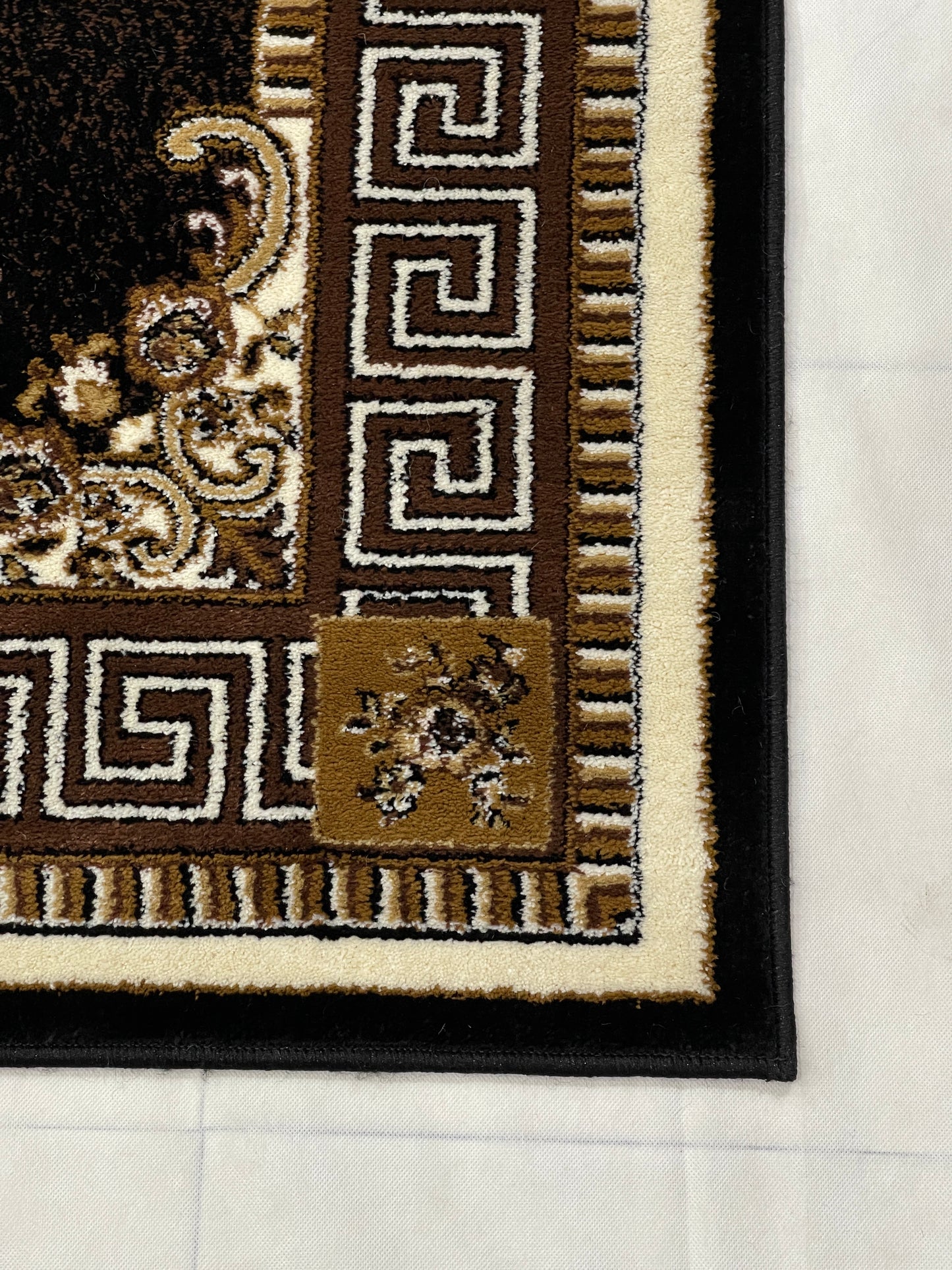 Versace Polypropylene Rug,back woven(Article-75-Black)