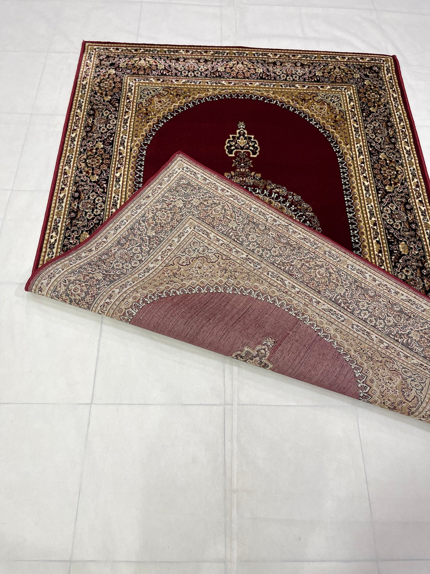 Persian polypropylene Rug,back woven(Article-22-Red)