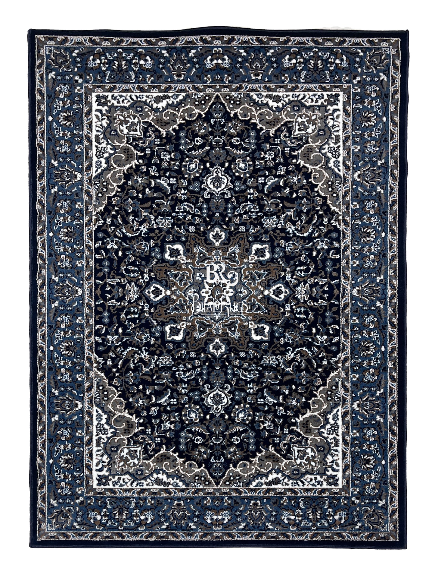 Persian polypropylene Rug,back woven(Article-20-Dark Blue)
Size : 5ft width  x 7.3ft length (150cm x 220cm)