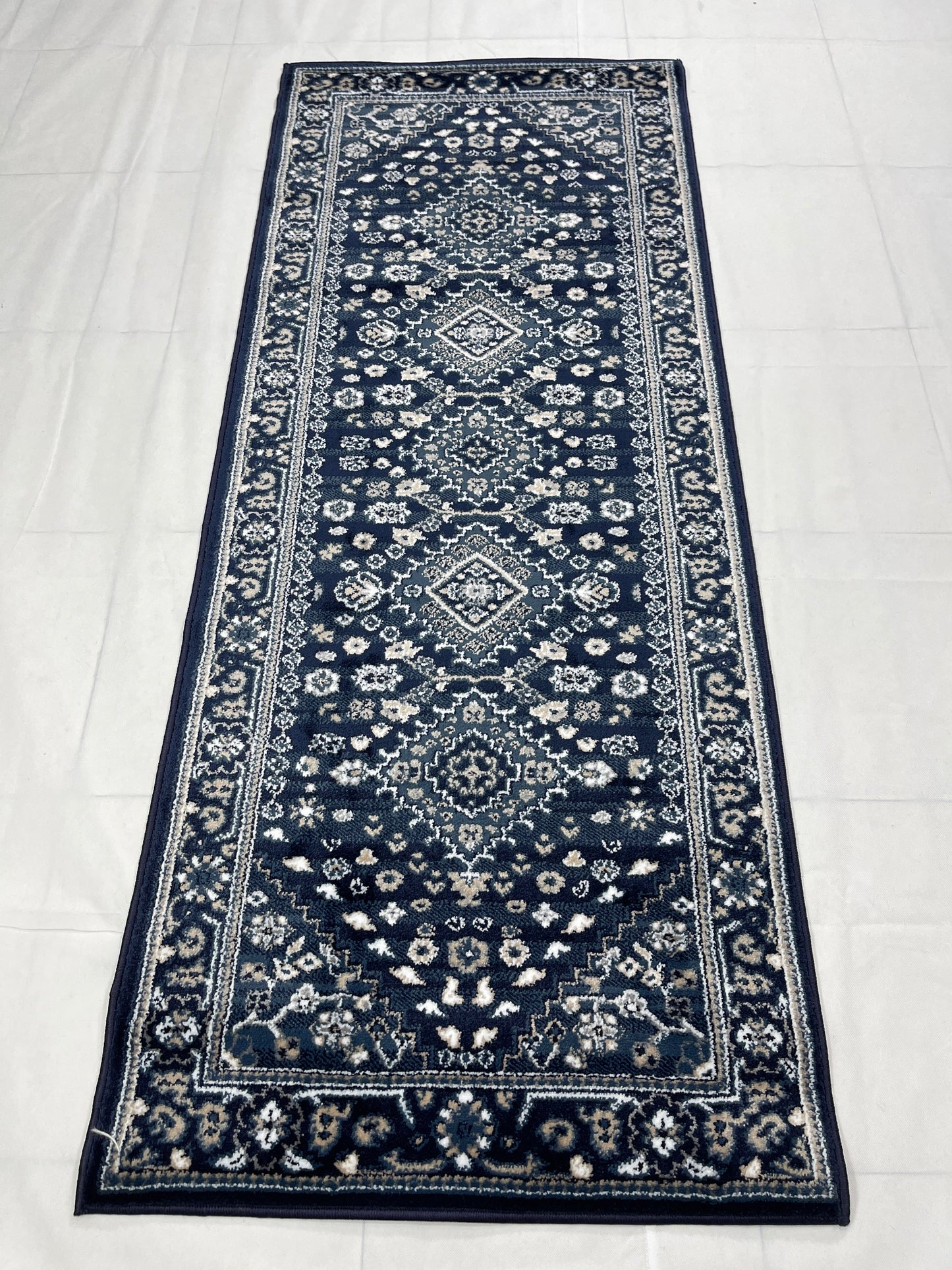 Blue Persian Polypropylene Woven Rug.
 Size : 2.6 ft width x 6.6 ft length
 (80 cm x 200cm)