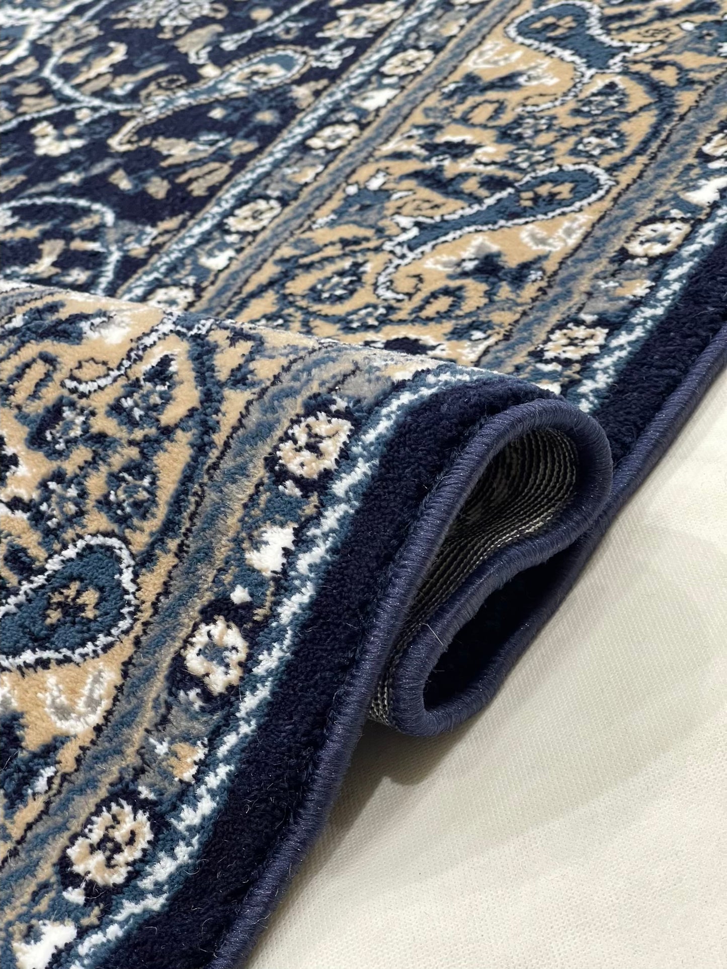 Persian polypropylene Rug,back woven(Article-19-Blue)