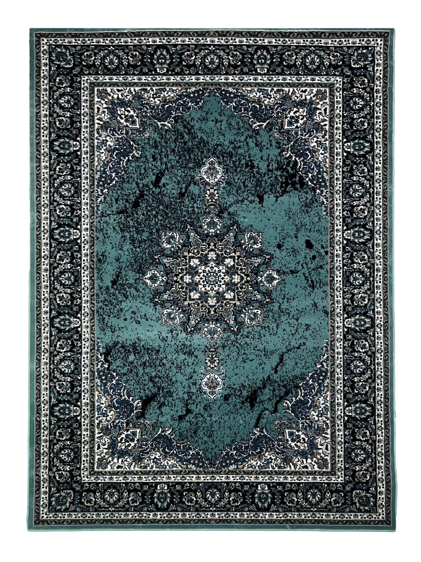 Persian polypropylene Rug,back woven(Article-23-Feroze)
Size: 6.6 ft width x 9.6 ft length (200cm x 290cm)