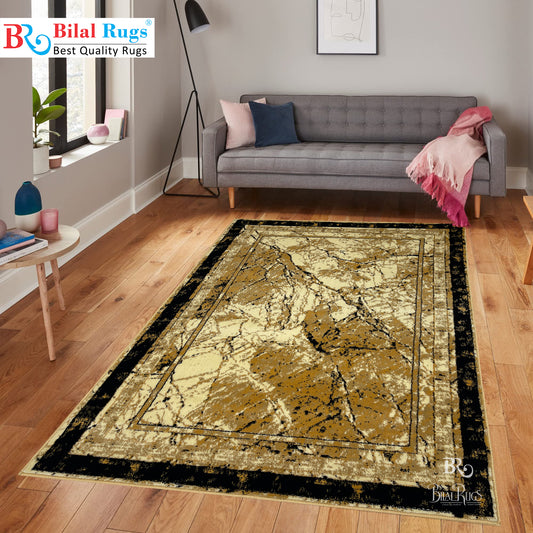 Modern polypropylene Rug,back woven (Article-568-Beige) Size : 4 ft width x 5.6 ft length (120 cm x 170 cm)