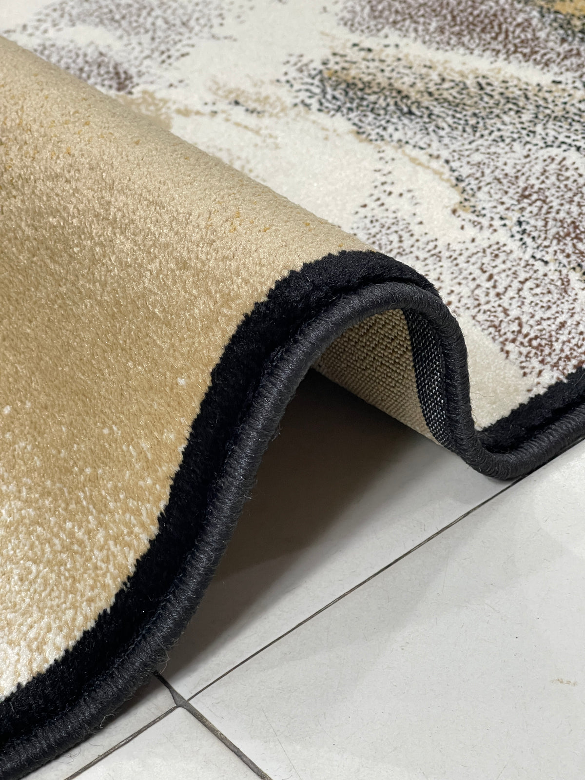 Modern  Polypropylene Rug,back woven(Article-314-Black )
