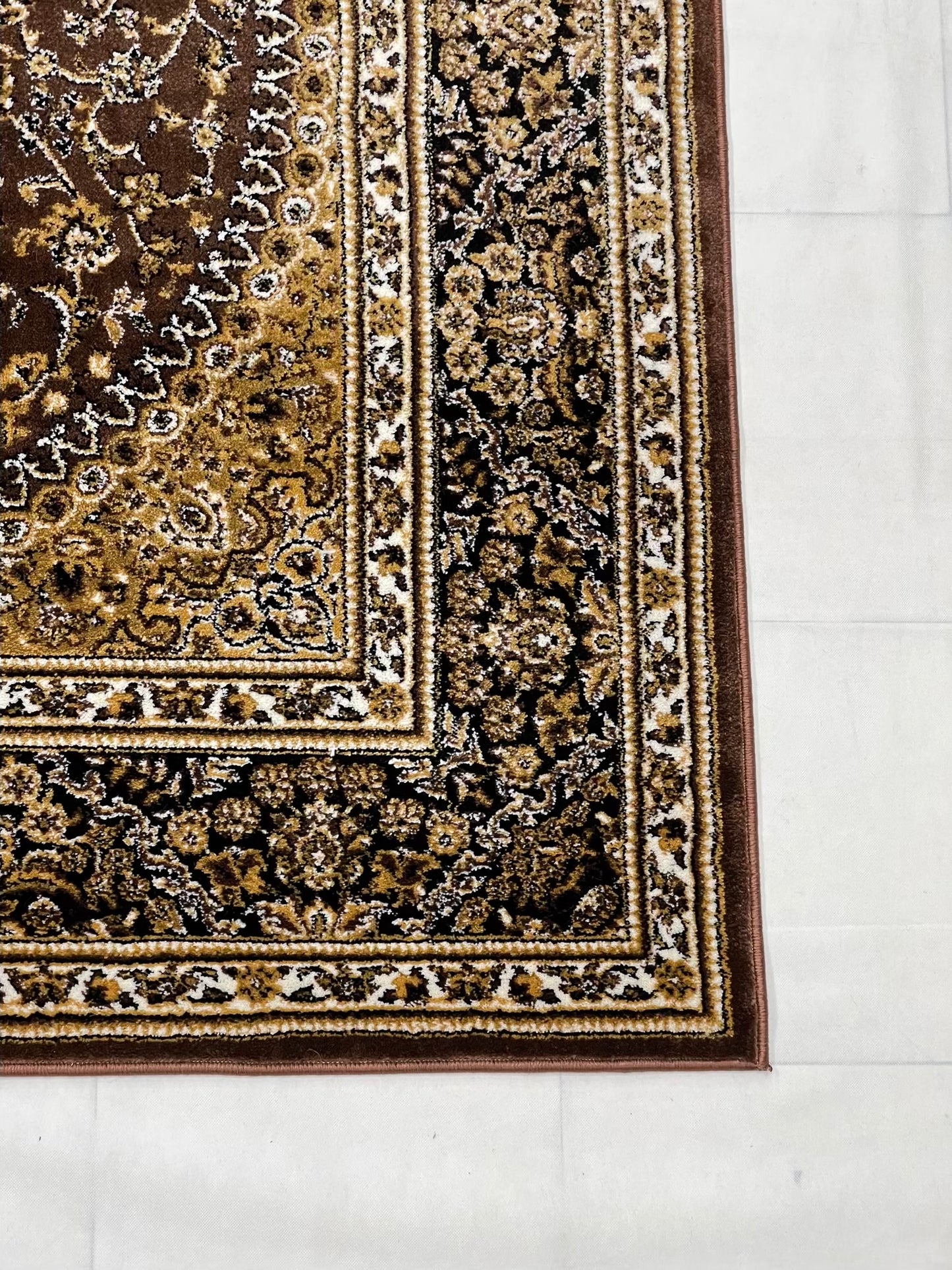 Persian polypropylene Rug,back woven(Article-22-Brown)
