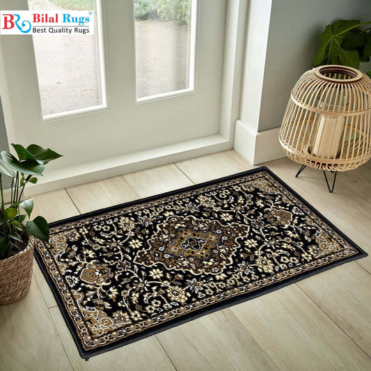 Black Polypropylene Woven Door Mat.
Size : 40 cm x 75 cm