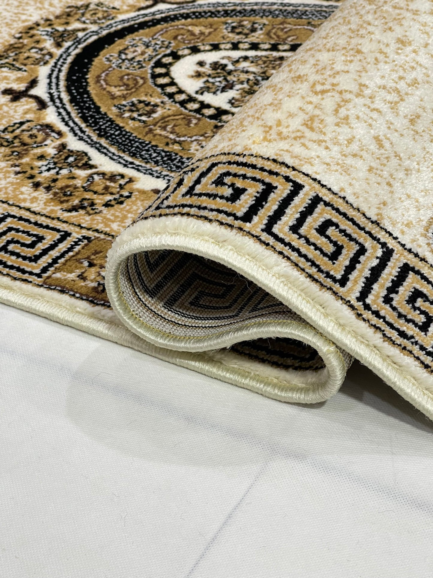 Off white Versace Polypropylene Woven Rug.  Size : 2.6 ft width x 6.6 ft length  (80 cm x 200cm)