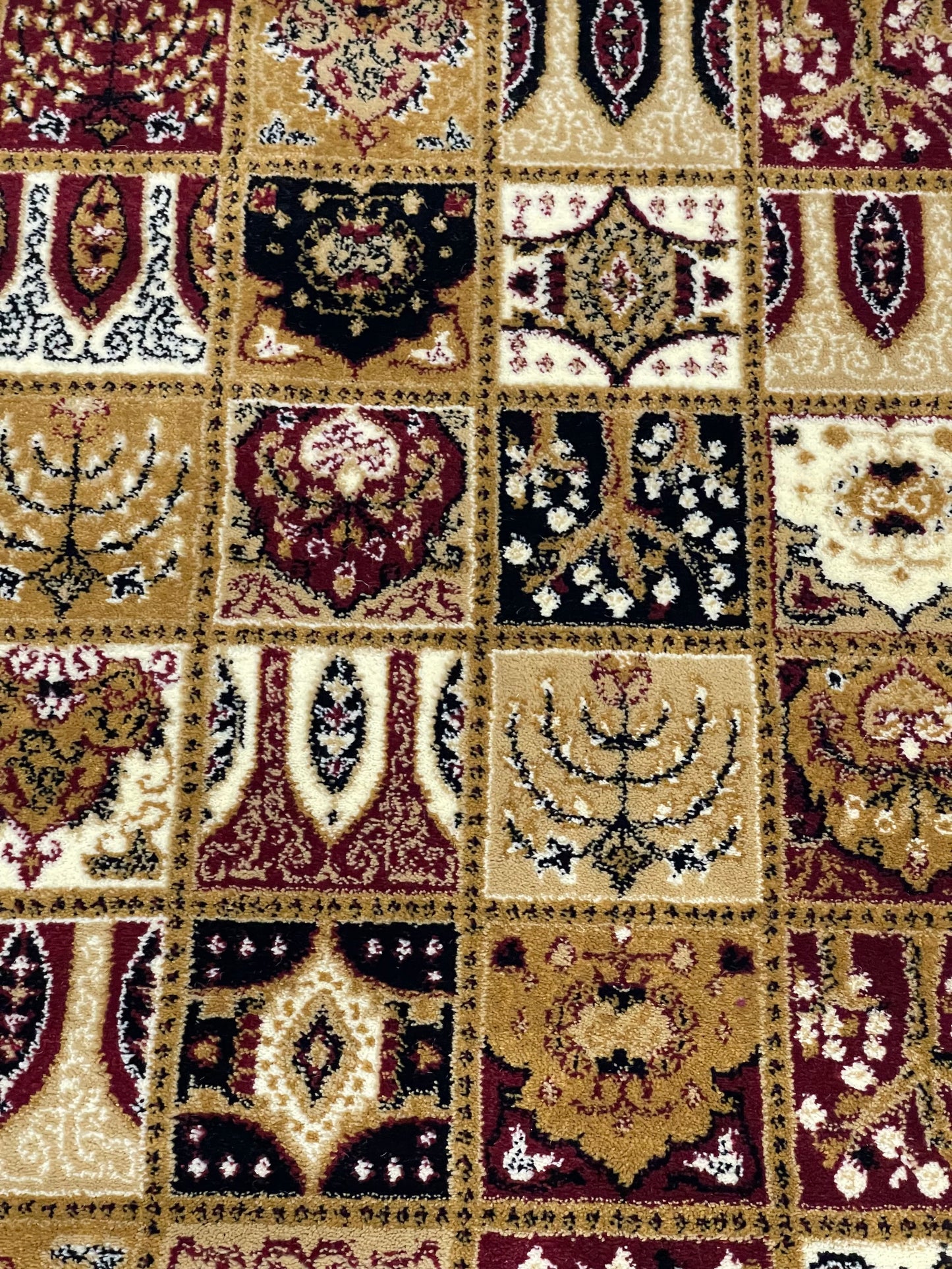 Persian Polypropylene Rug,Woven Back (Article-120-Red) Size : 3 ft width x 5 ft length (100cm x 150 cm)