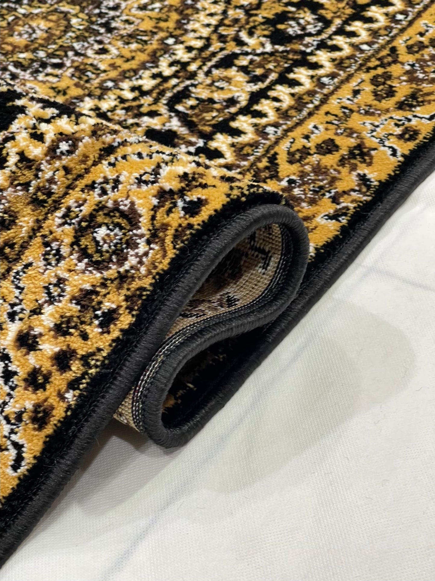 Black Persian Polypropylene Woven Runner.
Size : 2.6 ft width x 6.6 ft length