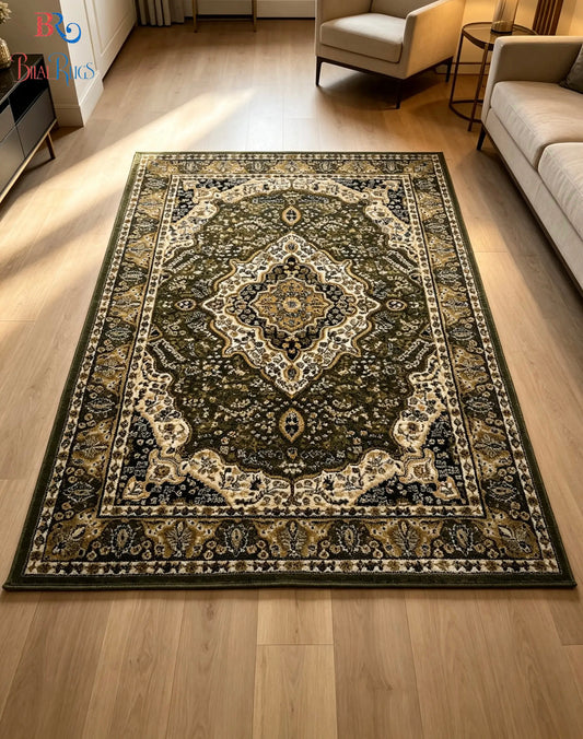 Persian  Polypropylene Rug,back woven(Article-25-Green)