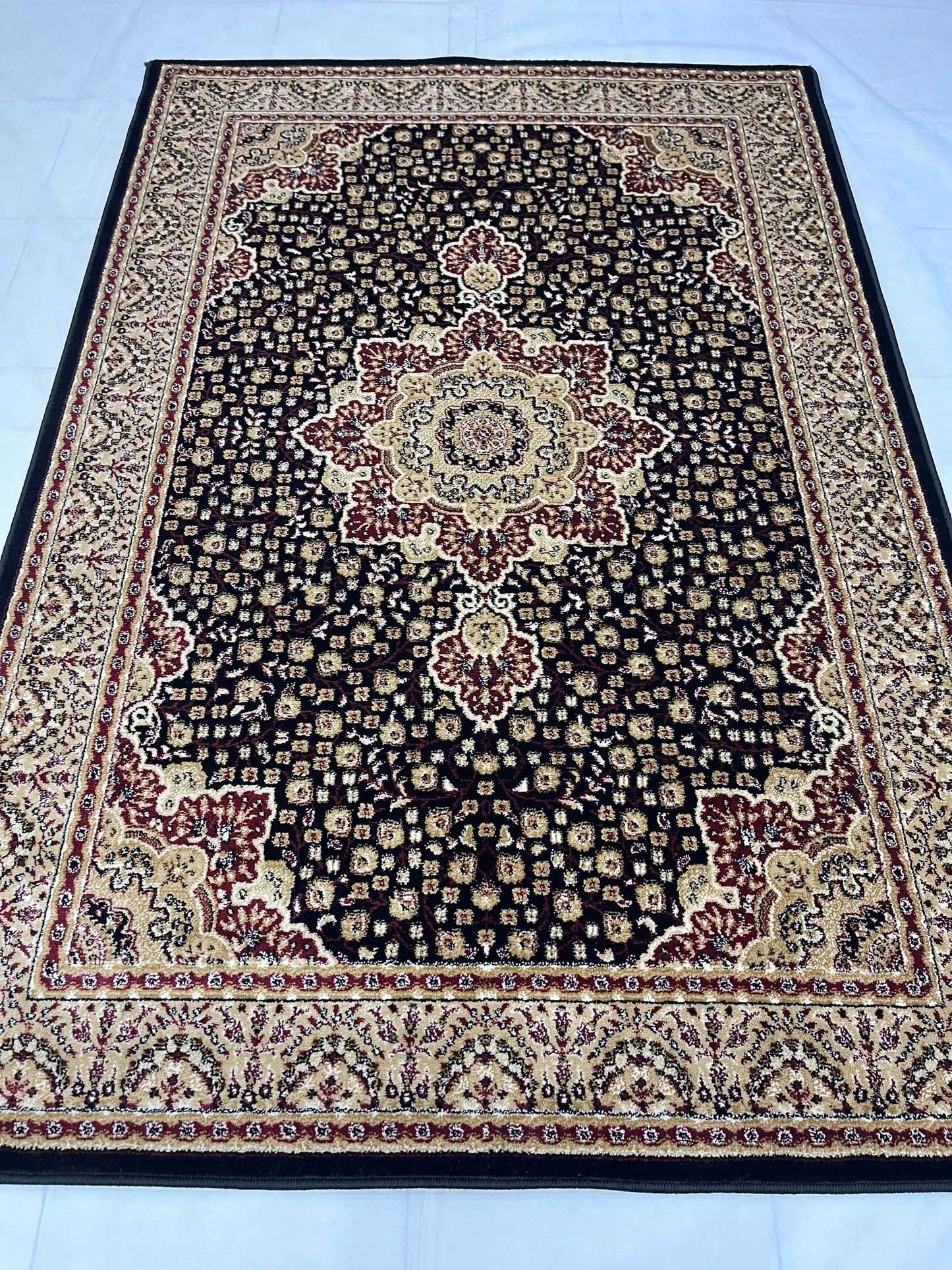 Persian polypropylene Rug,back woven(Article-04-Black)