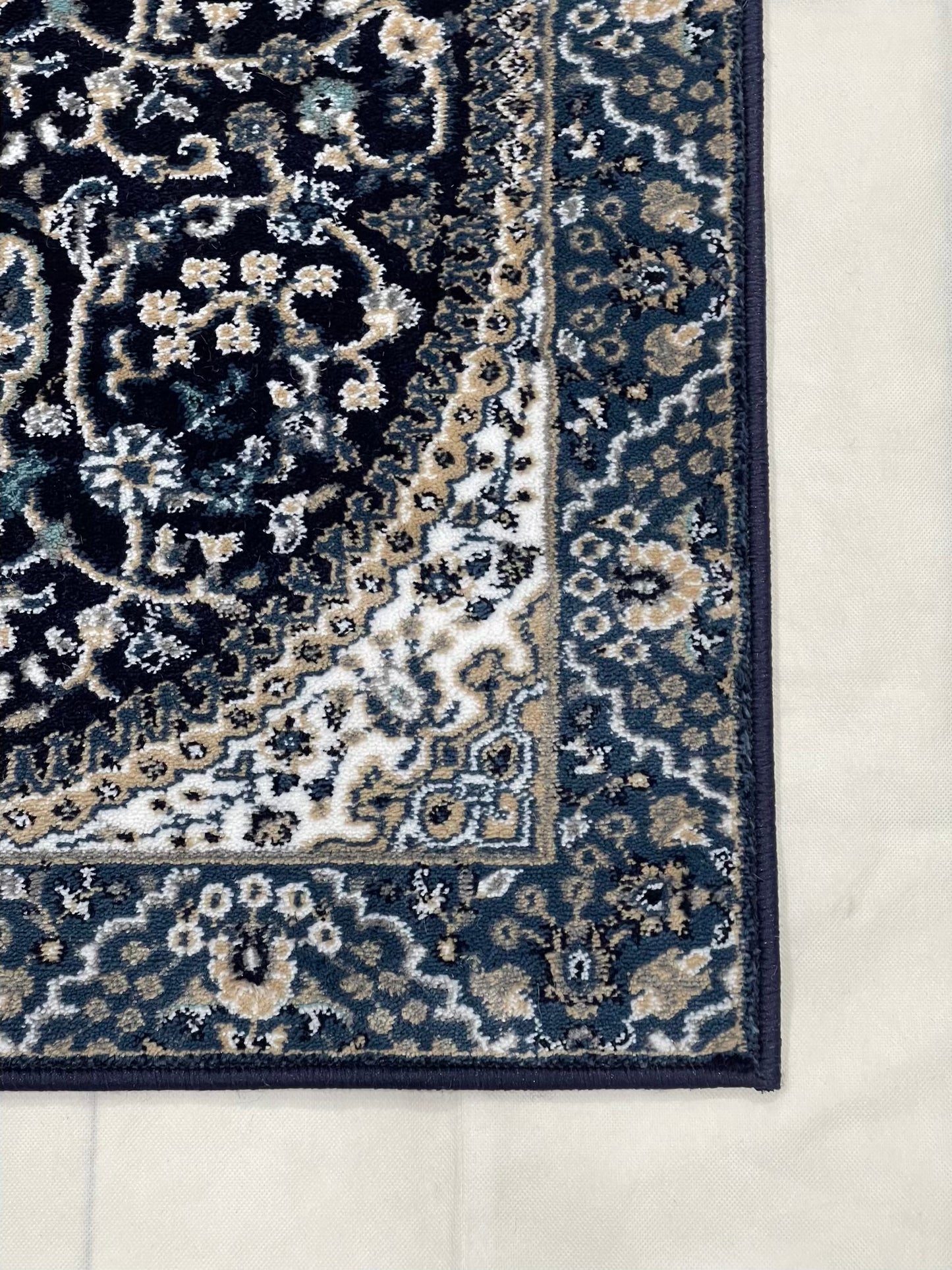 Blue Persian Polypropylene Woven Runner.
 Size : 2.6 ft width x 6.6 ft length
 (80 cm x 200cm)