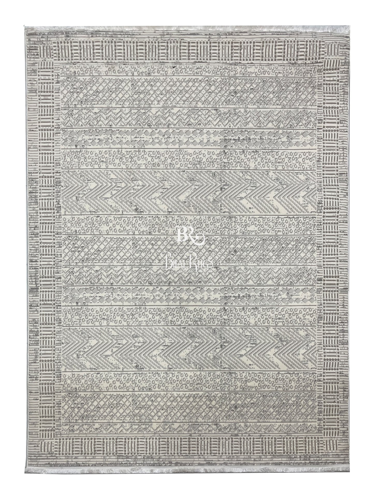 Irani Vintage Woven Rug.
 Article -2071-White
Size: 5 ft width x 7.3 ft length (150cm x 220cm)