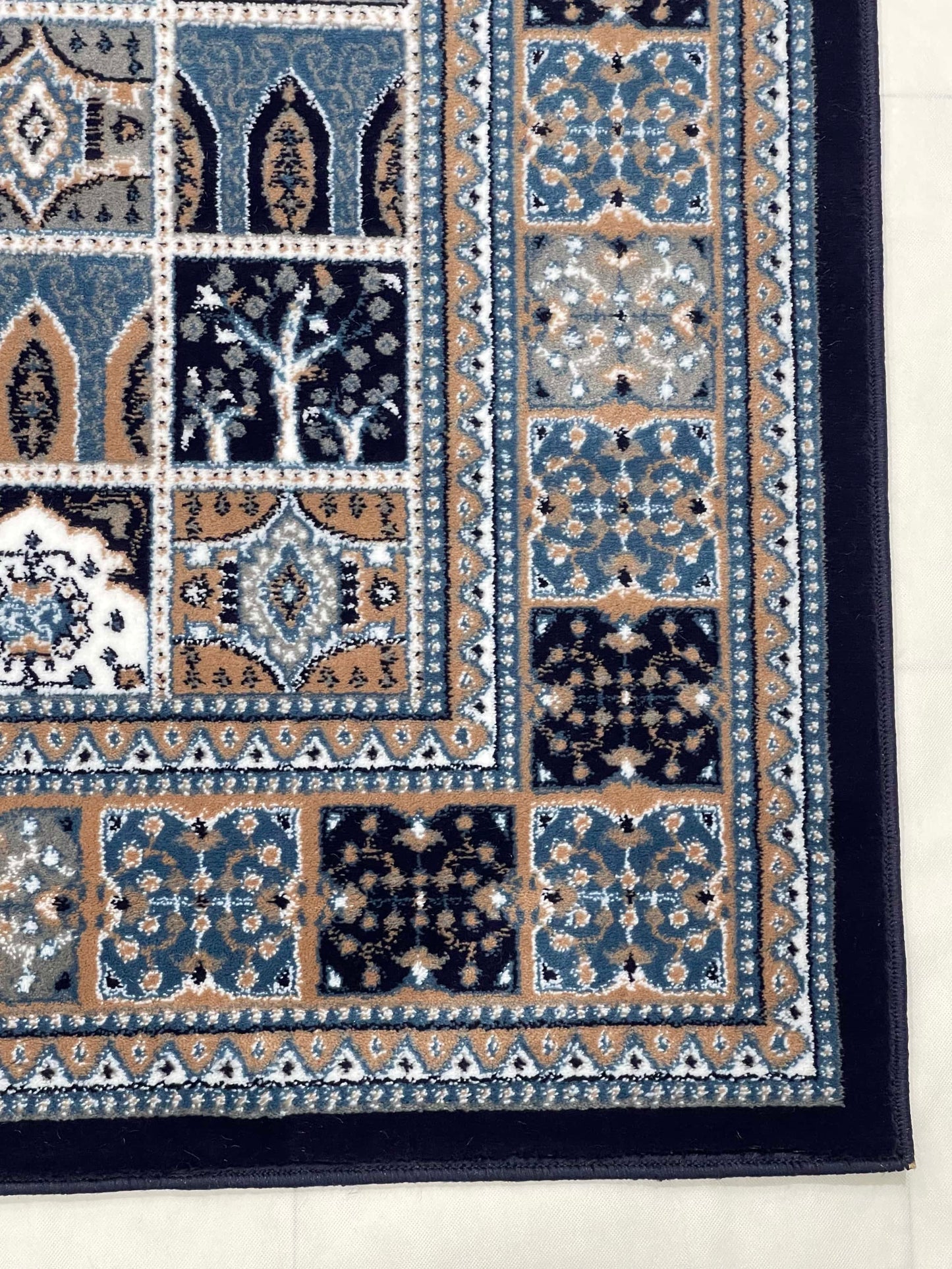 Persian polypropylene Rug,back woven(Article-3556-Blue)