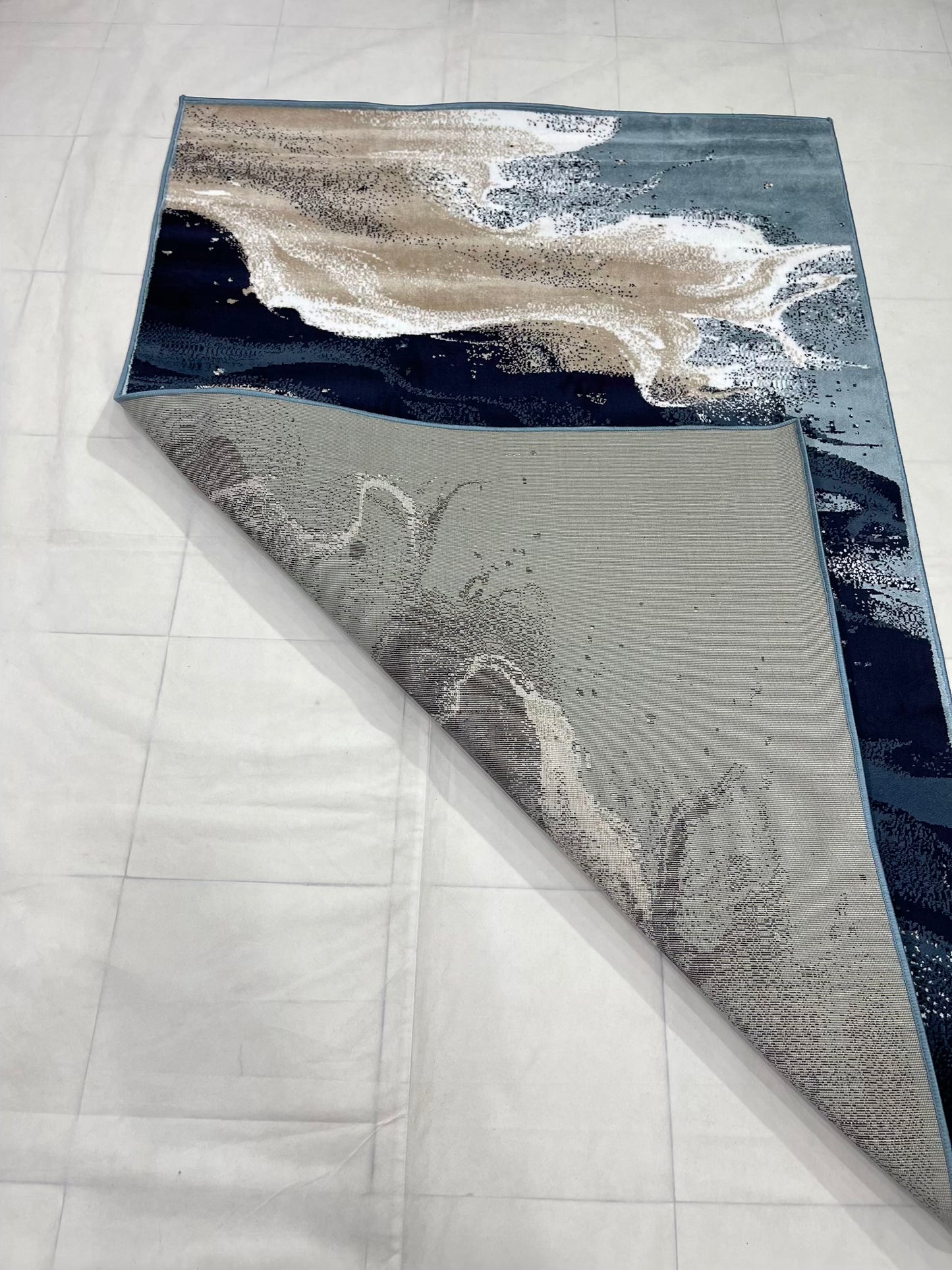 Modern polypropylene Rug,back woven(Article-6771-Feroze ) Size : 5ft width  x 7.3ft length (150cm x 220cm)