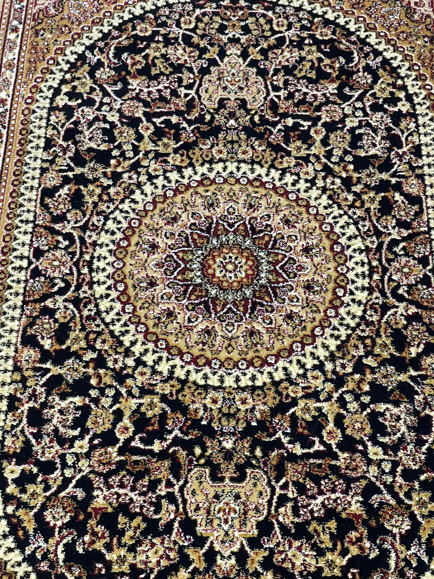 Persian polypropylene Rug,back woven(Article-22-Black)