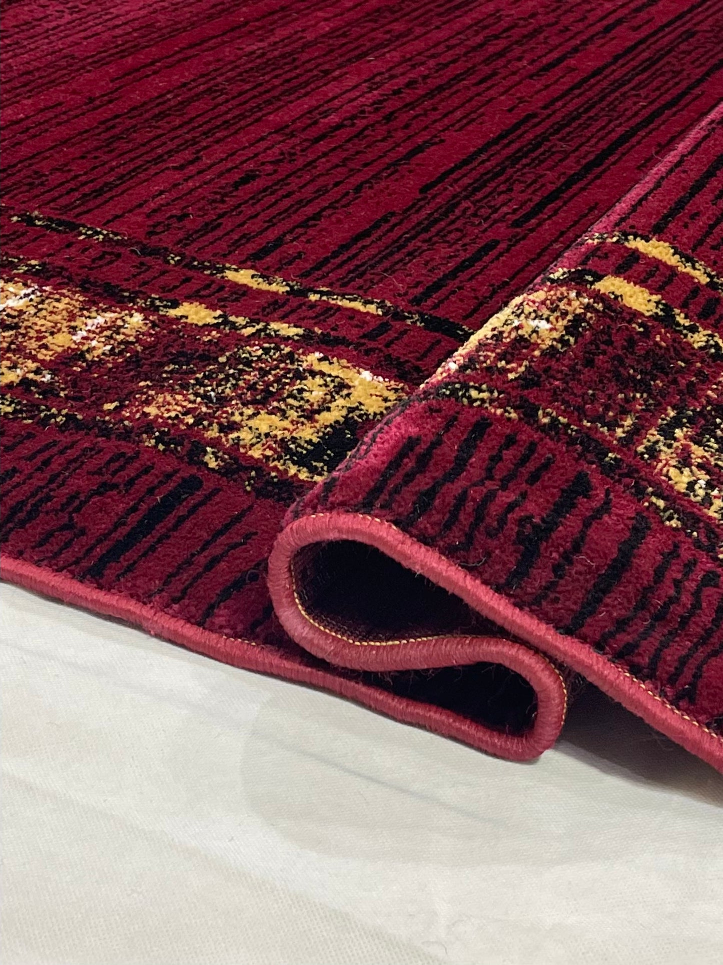 Modern polypropylene Rug,back woven(Article-1160-Red)