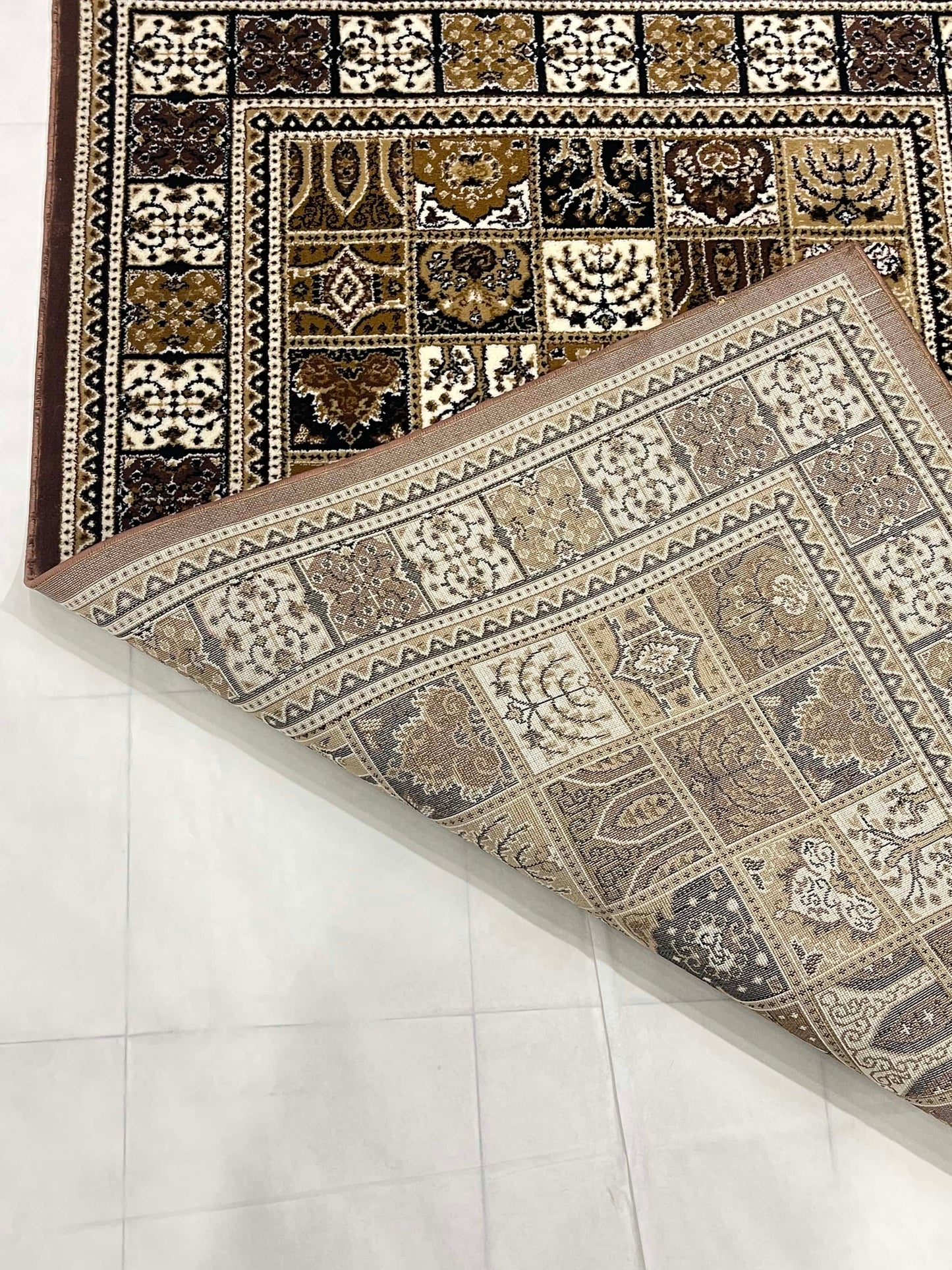 Persian Polypropylene Rug,back woven(Article-55-Brown)