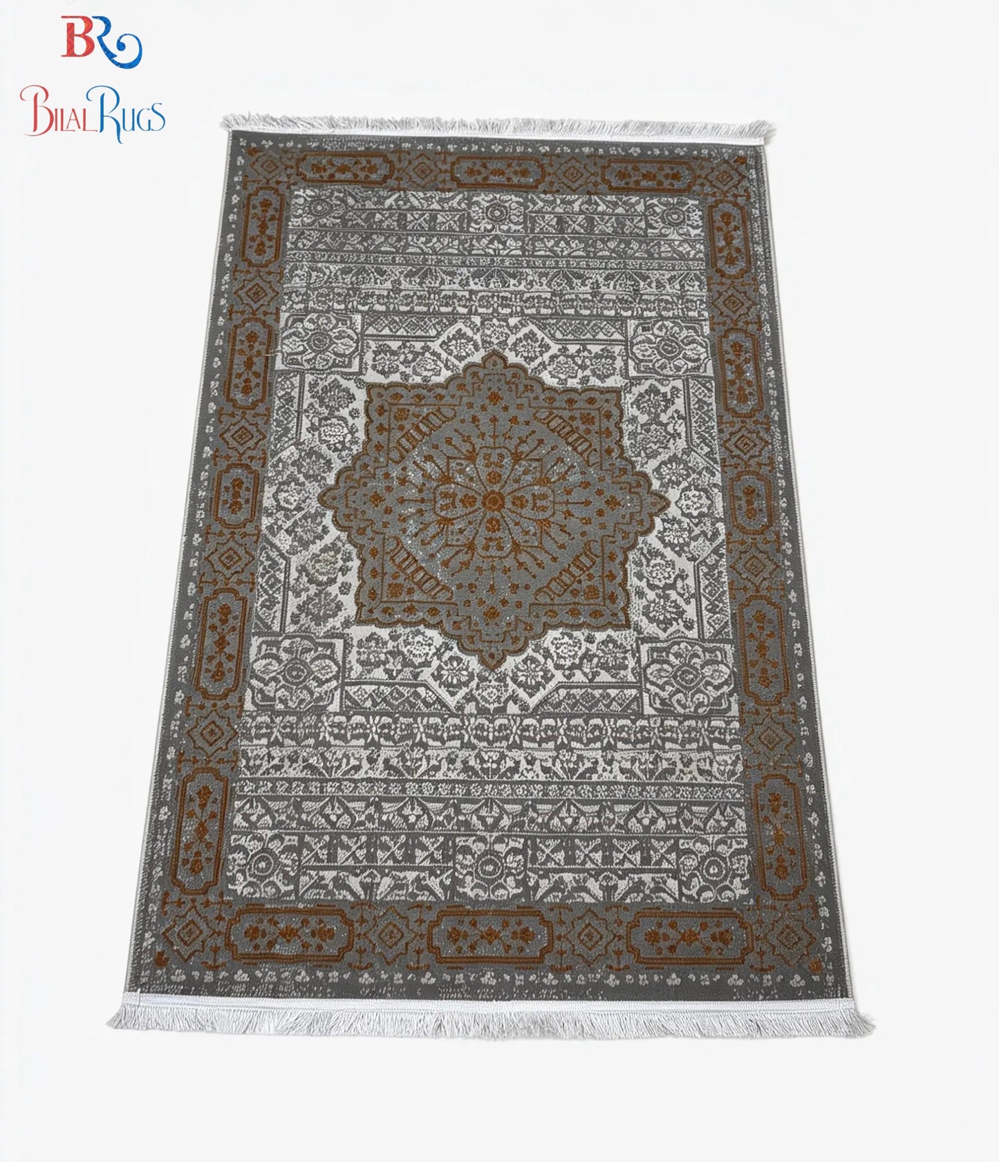 Irani viscose Rug , Woven Back
Article-324-Grey, Rust
Size : 3 ft width x 5 ft length (100 cm x 150cm)