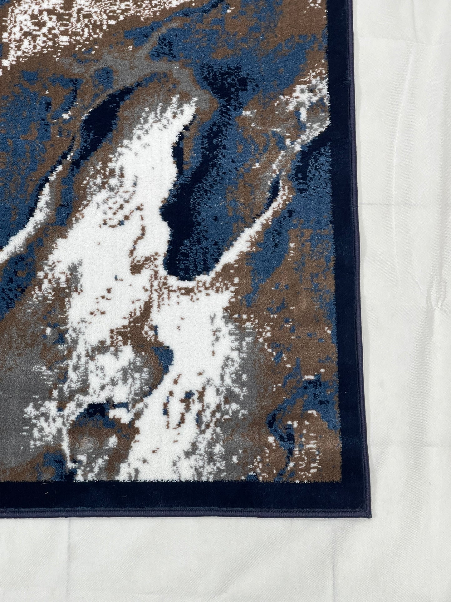 Modern polypropylene Rug,back woven(Article-1221-Dark Blue) Size : 5 ft width x 7.3 ft length ( 150 cm x 220 cm)