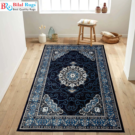 Persian polypropylene Rug,back woven(Article-180-Blue)