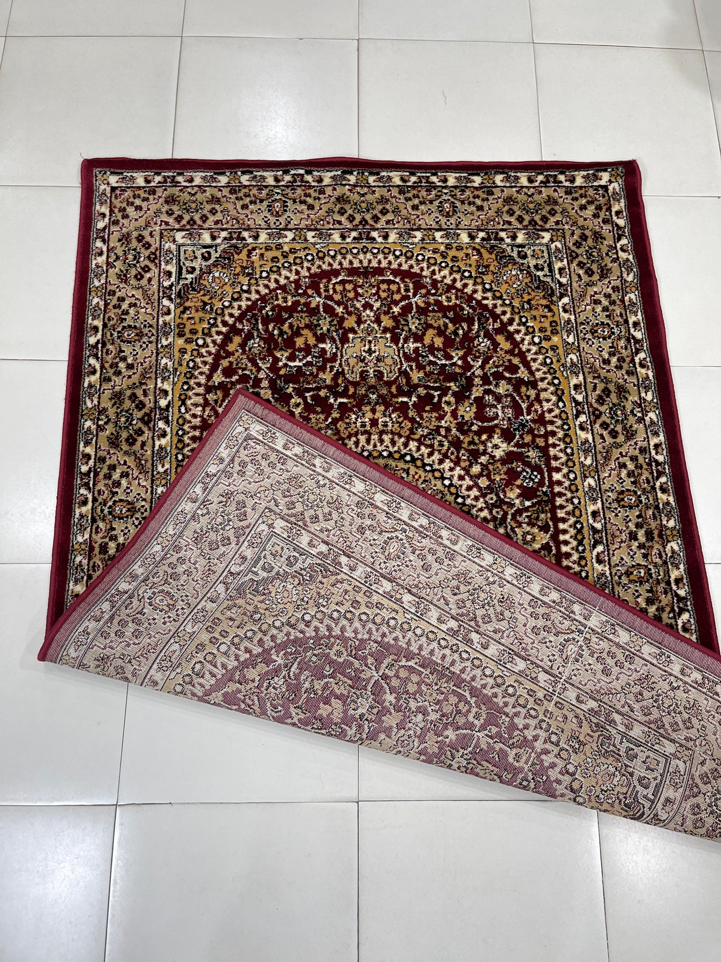 Persian polypropylene Rug,back woven(Article-22-Red)