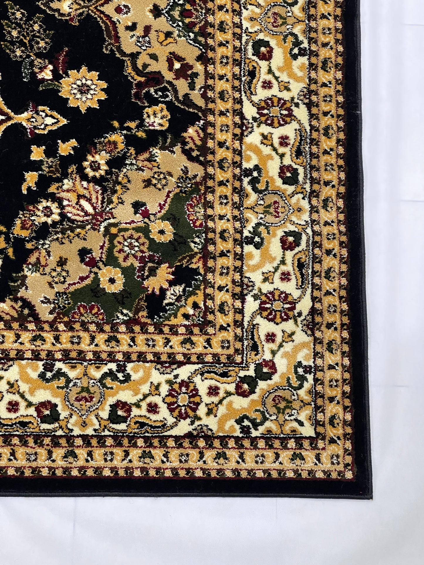 Persian polypropylene Rug,back woven(Article-28-Black)