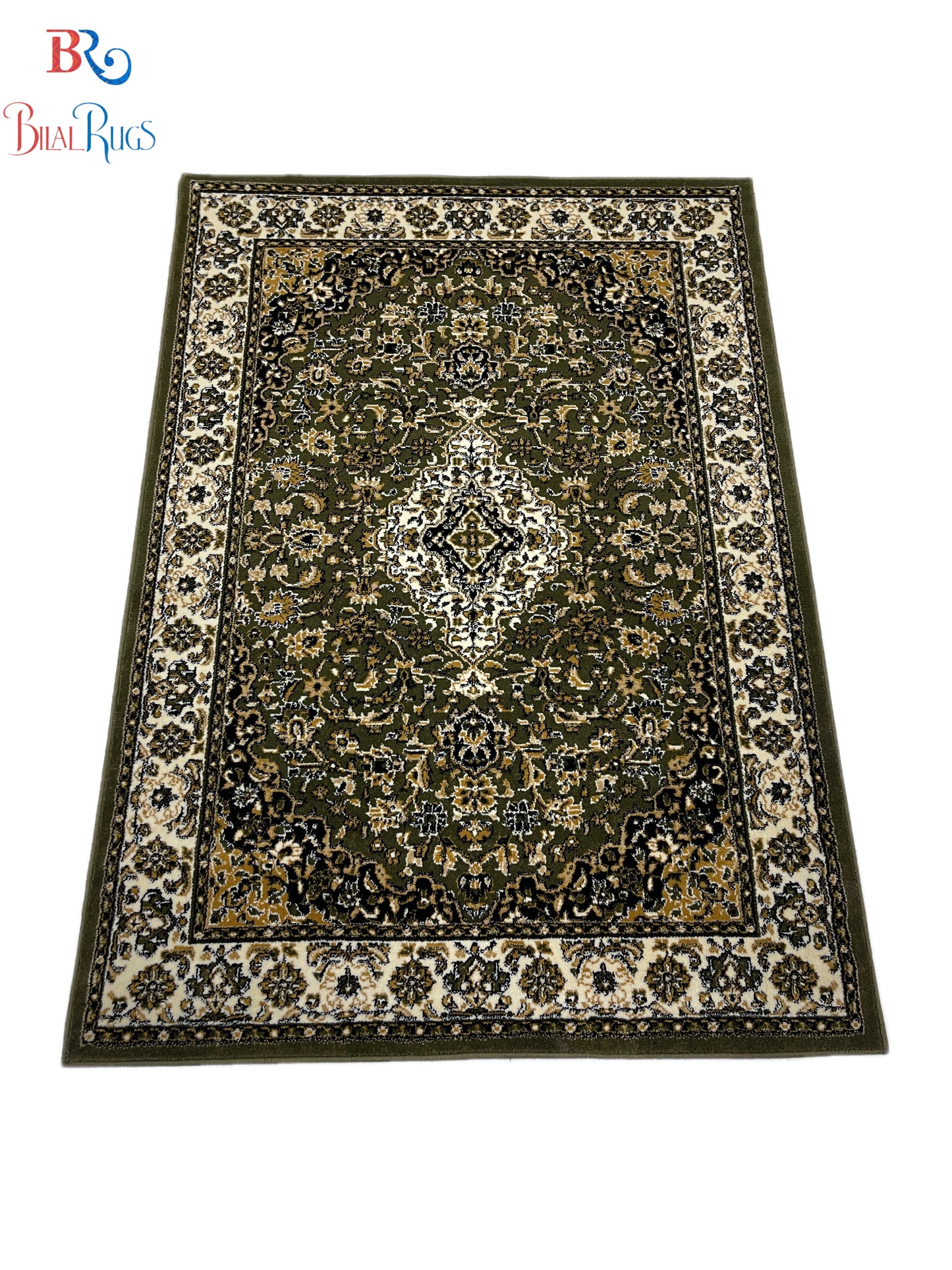 Persian polypropylene Rug,back woven(Article-01-Green)