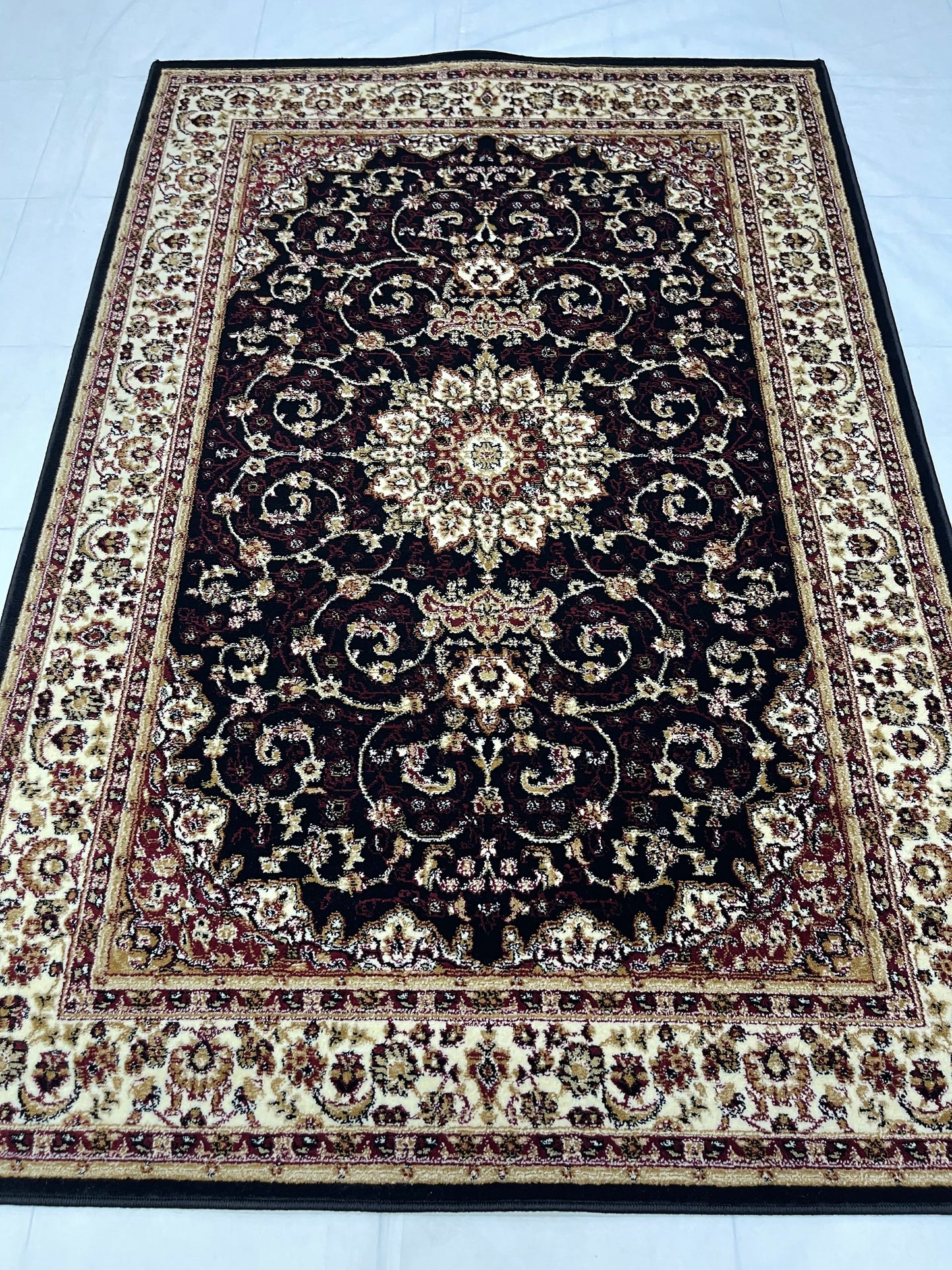 Persian polypropylene Rug,back woven(Article-25-Black)