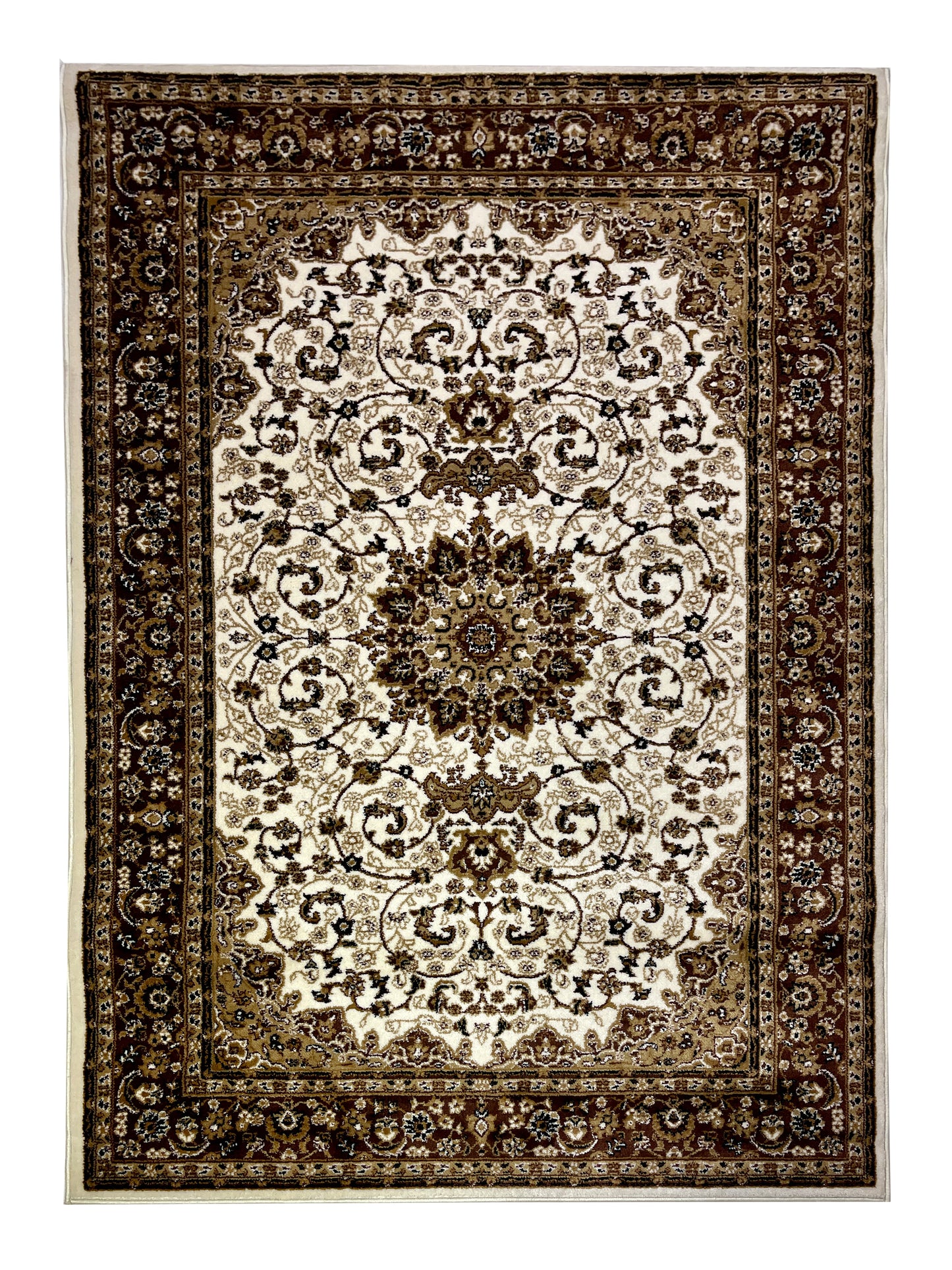 Persian polypropylene Rug,back woven(Article-19-Off White)
Size : 5ft width  x 7.3ft length (150cm x 220cm)