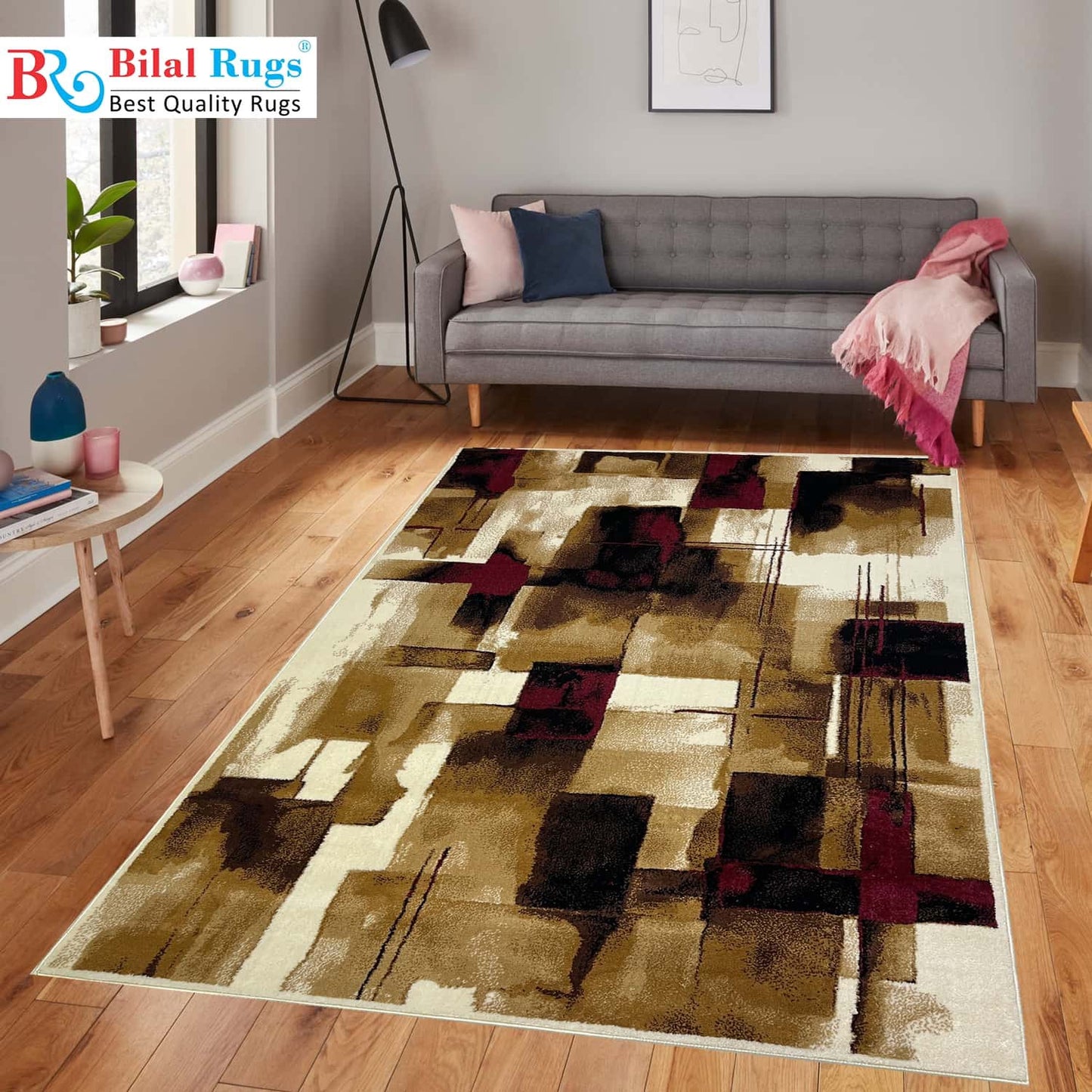 Modern polypropylene Rug,back woven(Article-1777-Off white)
Size : 5ft width  x 7.3ft length (150cm x 220cm)