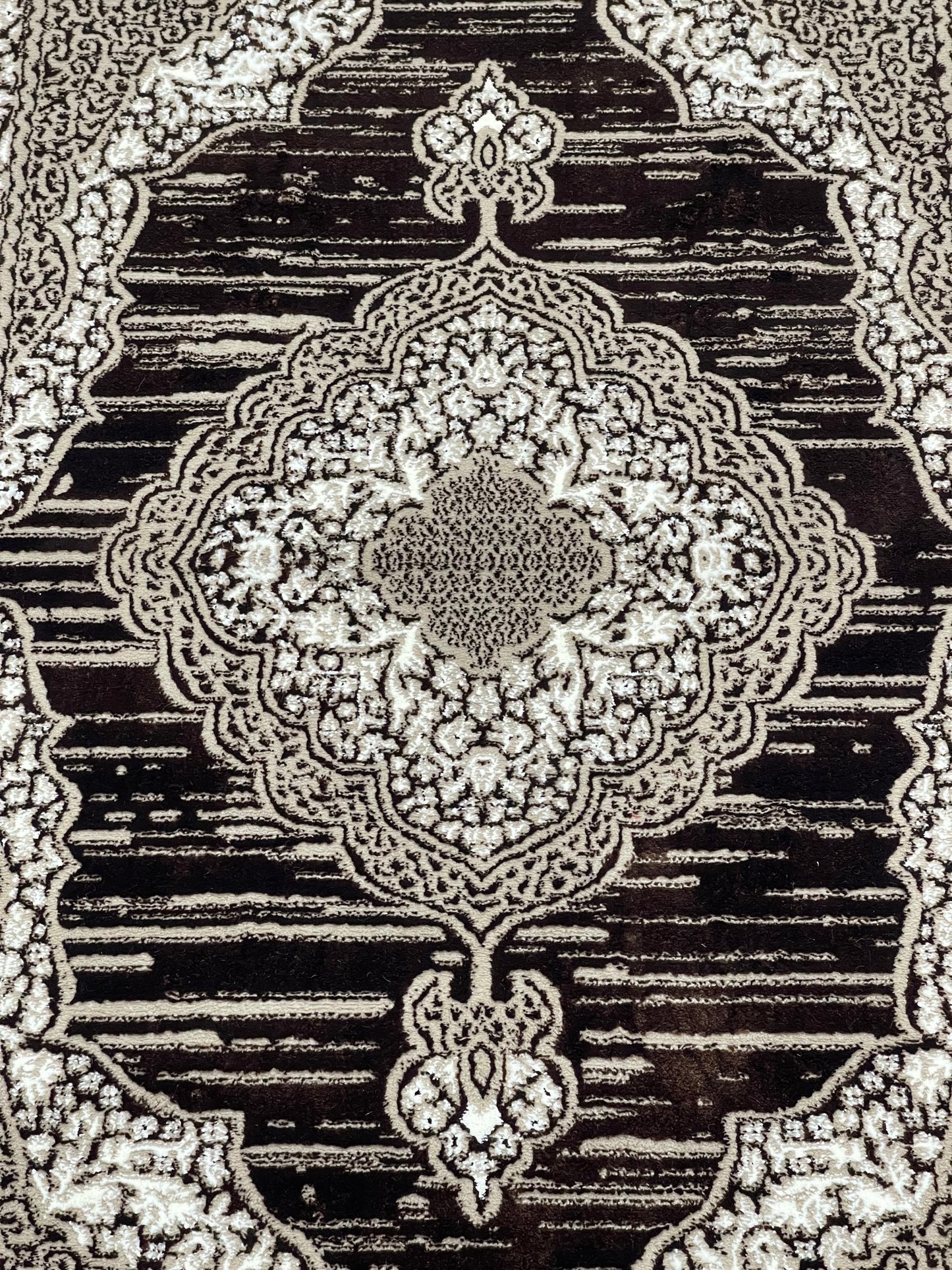 Polyester Silk Woven Rug.(Article-1563-Brown) Size : 4 ft width x 5.6 ft length