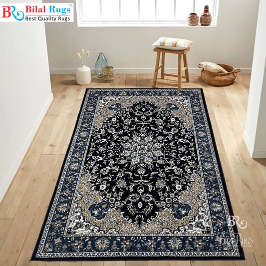 Persian polypropylene Rug,back woven(Article-51-Blue)