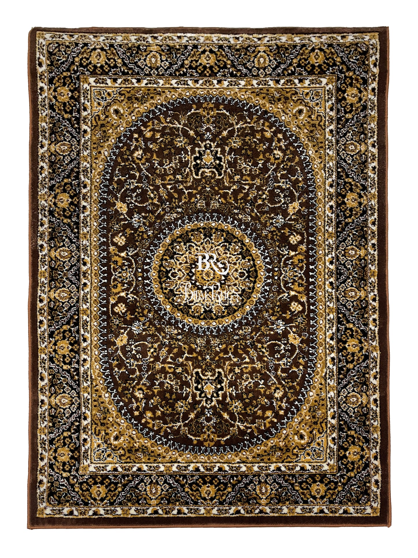 Persian Polypropylene Rug,Woven Back (Article-22-Brown)